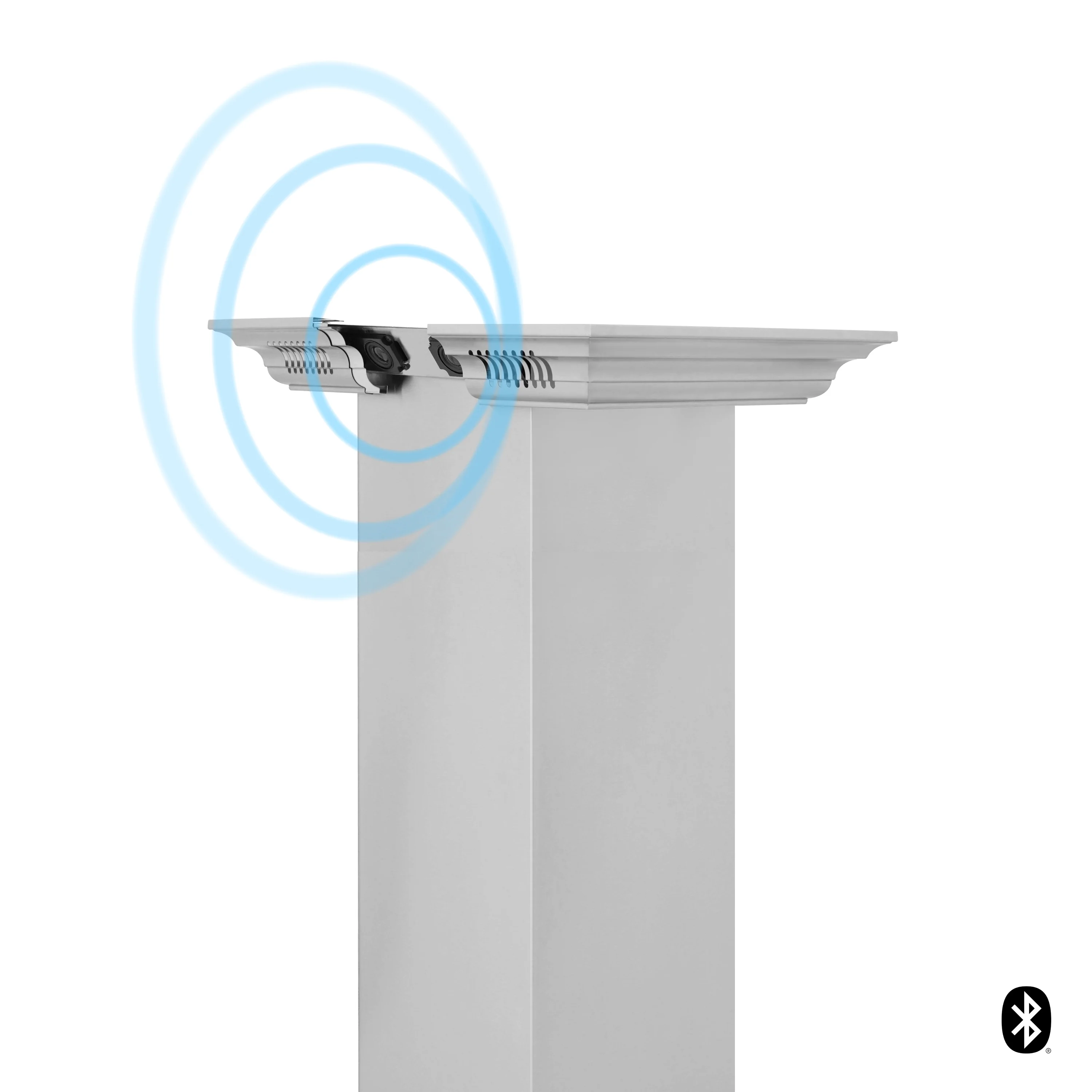 36" ZLINE CrownSound™Ducted Vent Island Mount Range Hood in Stainless Steel with Built-in Bluetooth Speakers (GL2iCRN-BT-36) - Image 4