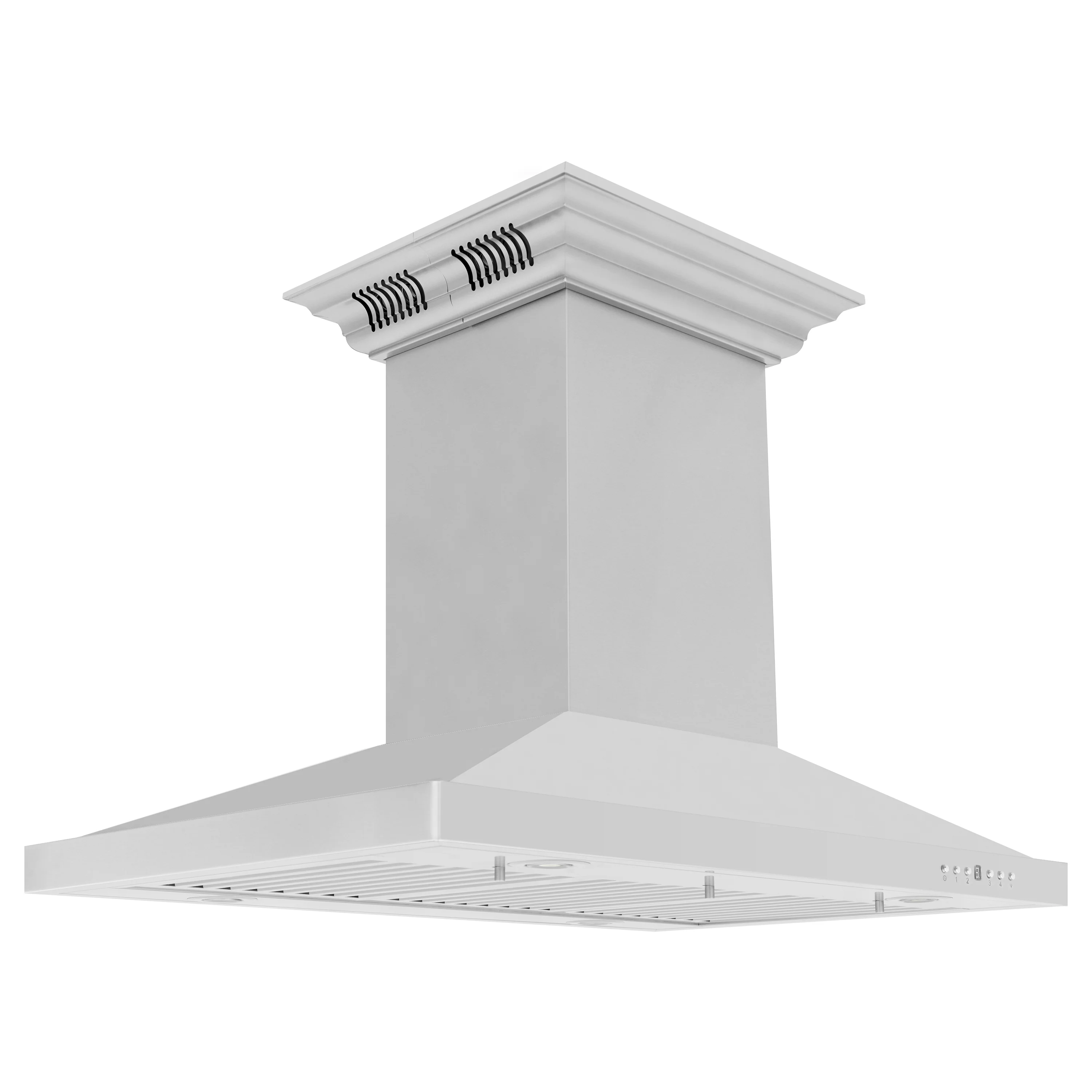 36" ZLINE CrownSound™Ducted Vent Island Mount Range Hood in Stainless Steel with Built-in Bluetooth Speakers (GL2iCRN-BT-36) - Image 9
