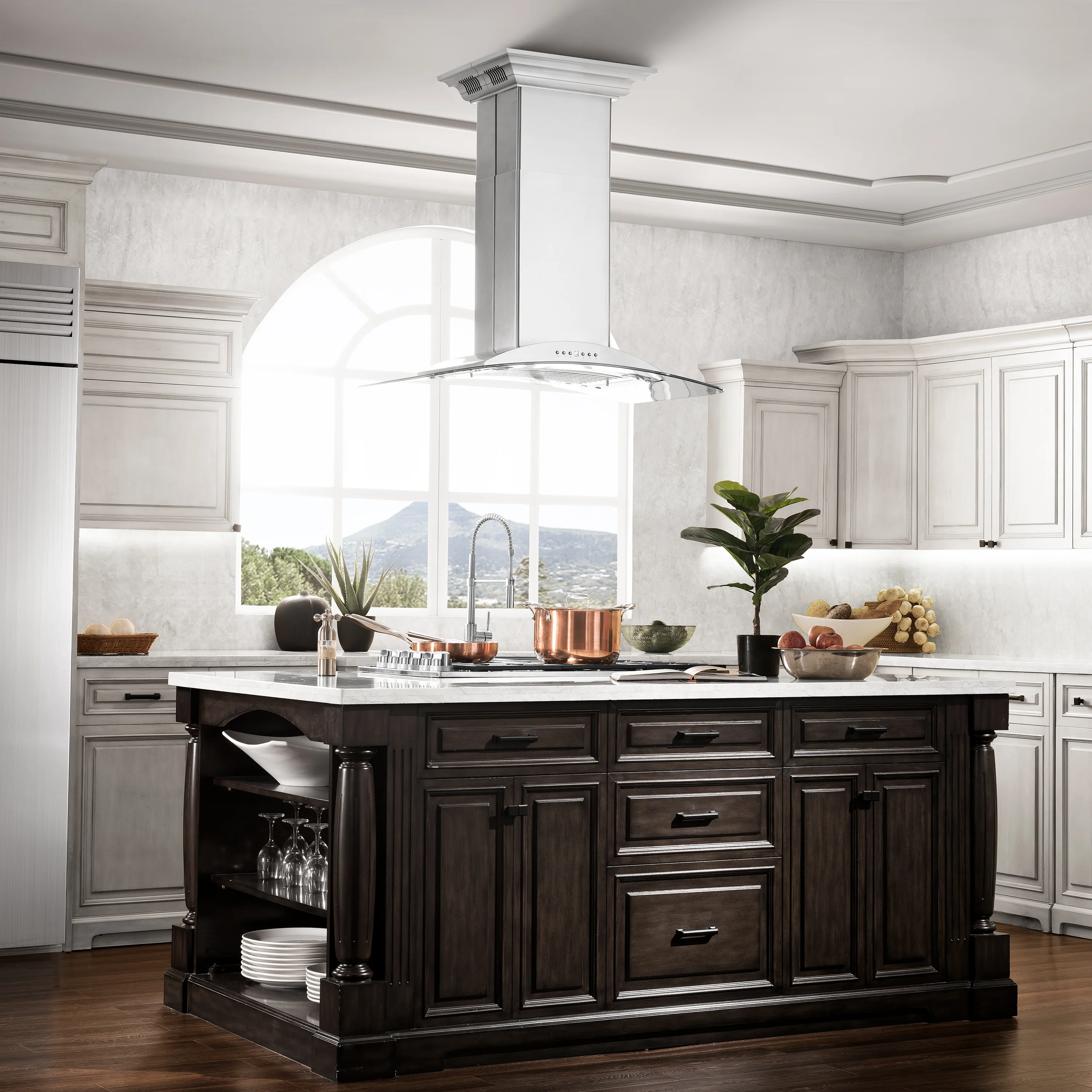 36" ZLINE CrownSound™Ducted Vent Island Mount Range Hood in Stainless Steel with Built-in Bluetooth Speakers (GL9iCRN-BT-36) - Image 14