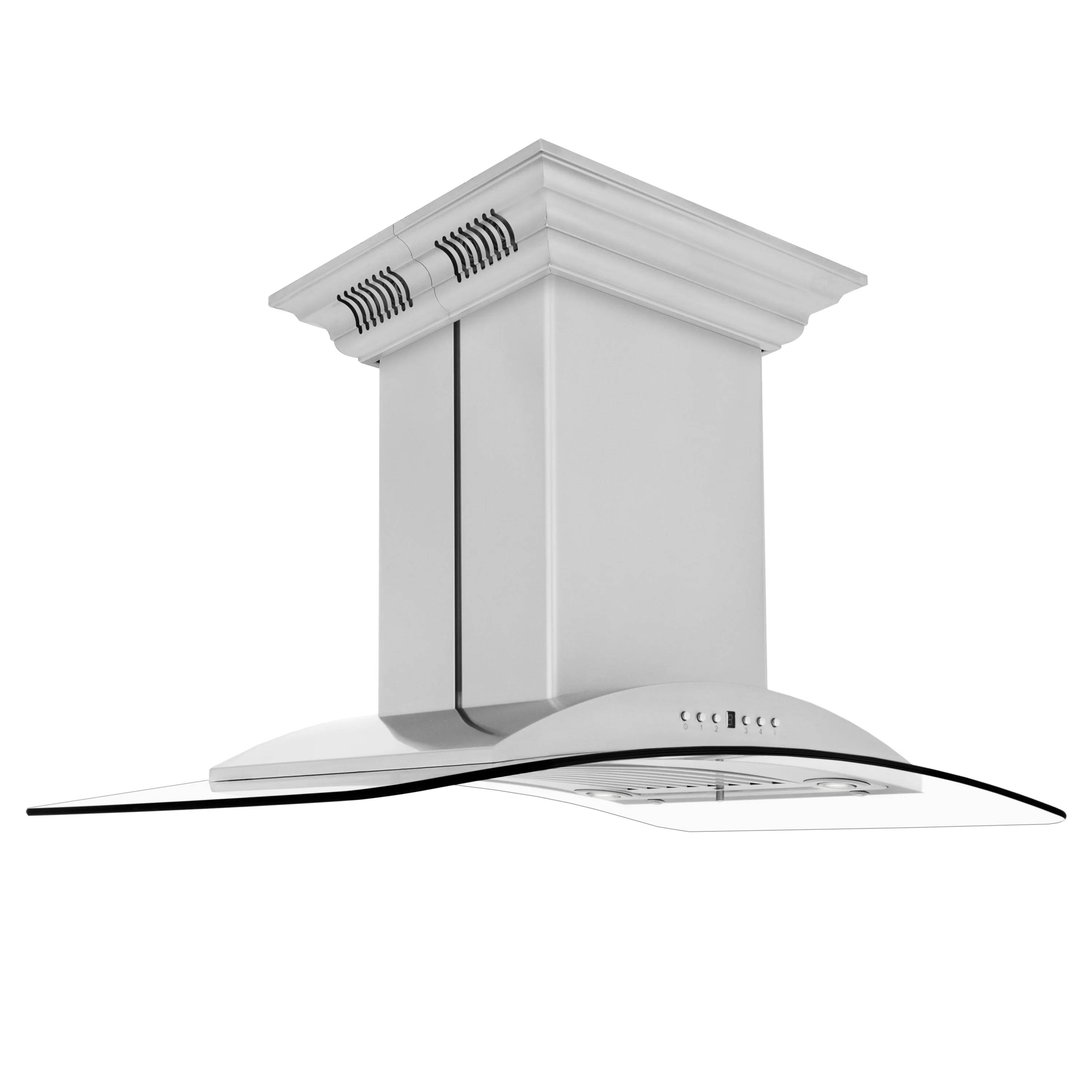 36" ZLINE CrownSound™Ducted Vent Island Mount Range Hood in Stainless Steel with Built-in Bluetooth Speakers (GL9iCRN-BT-36) - Image 6