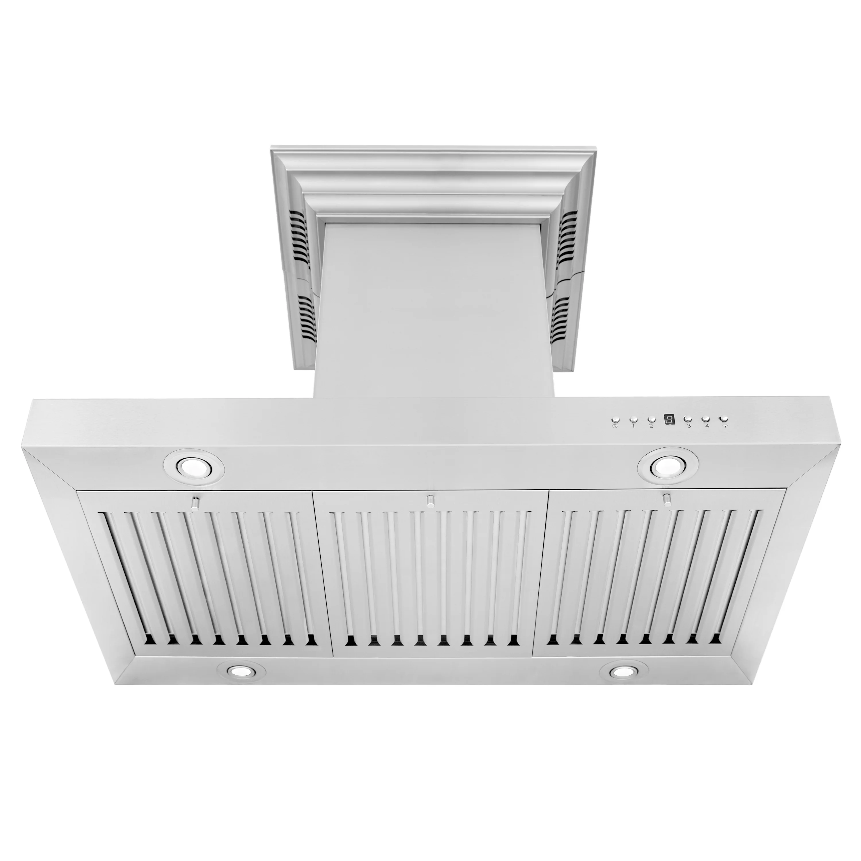 36" ZLINE CrownSound™Ducted Vent Island Mount Range Hood in Stainless Steel with Built-in Bluetooth Speakers (KE2iCRN-BT-36) - Image 5