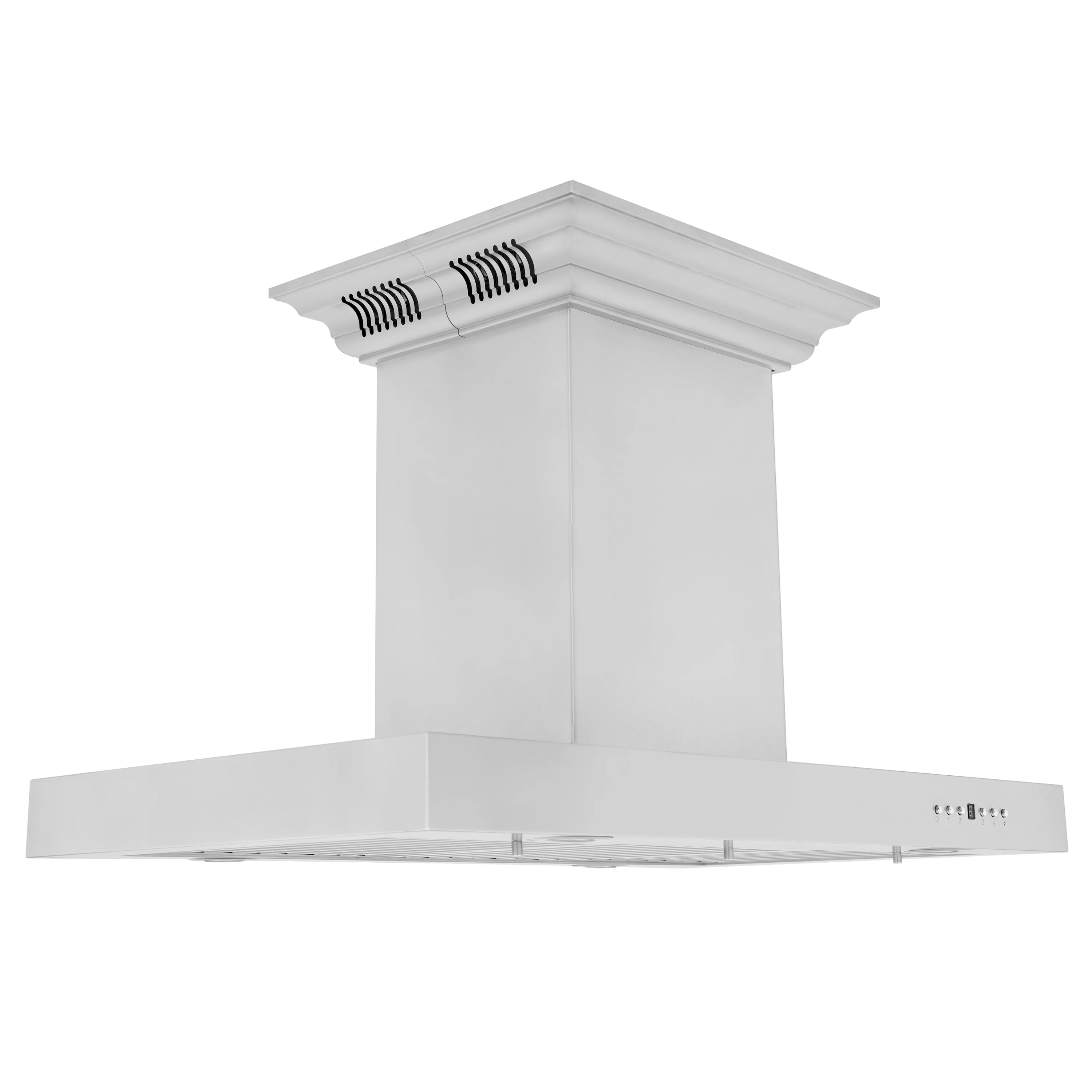 36" ZLINE CrownSound™Ducted Vent Island Mount Range Hood in Stainless Steel with Built-in Bluetooth Speakers (KE2iCRN-BT-36) - Image 7