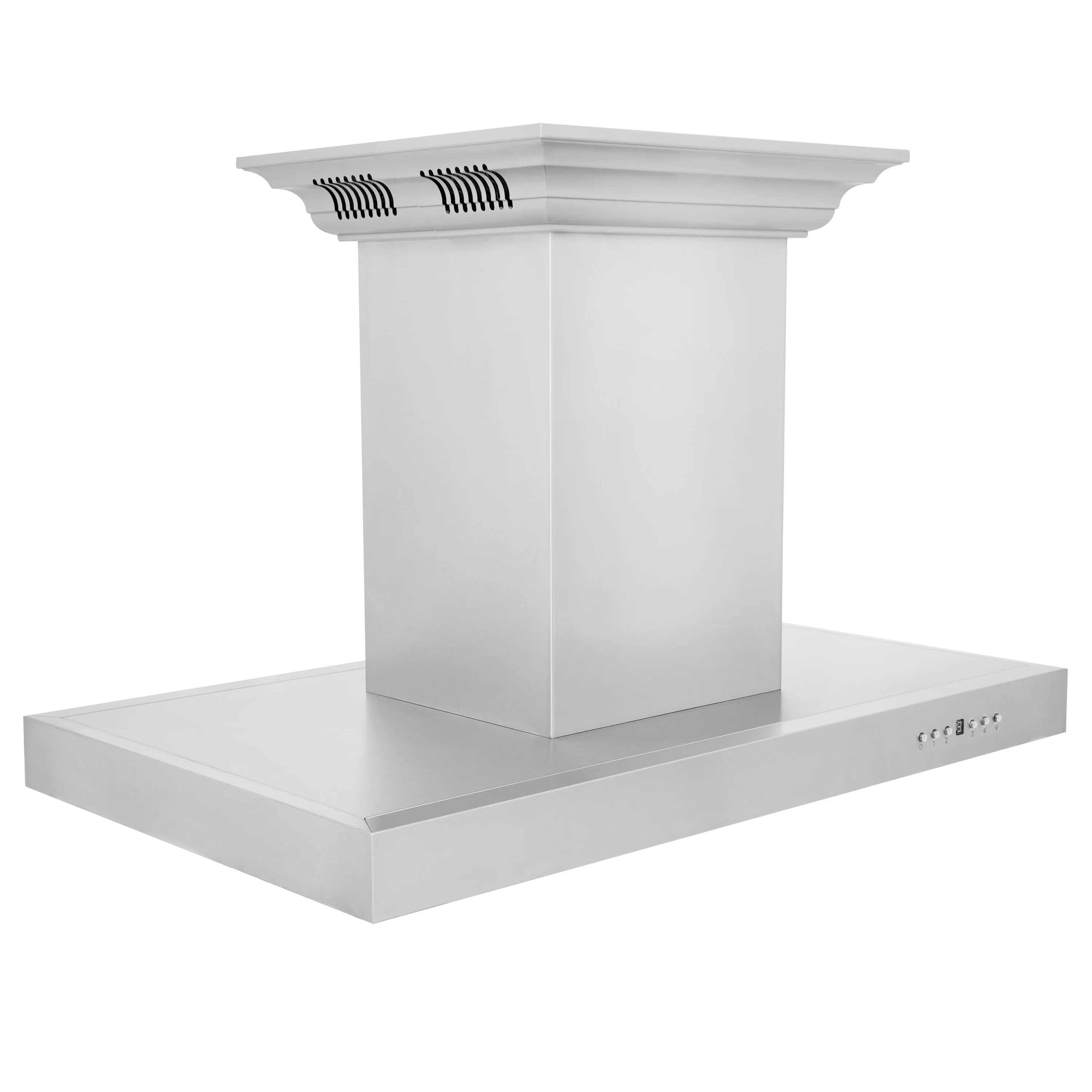 36" ZLINE CrownSound™Ducted Vent Island Mount Range Hood in Stainless Steel with Built-in Bluetooth Speakers (KE2iCRN-BT-36) - Image 8