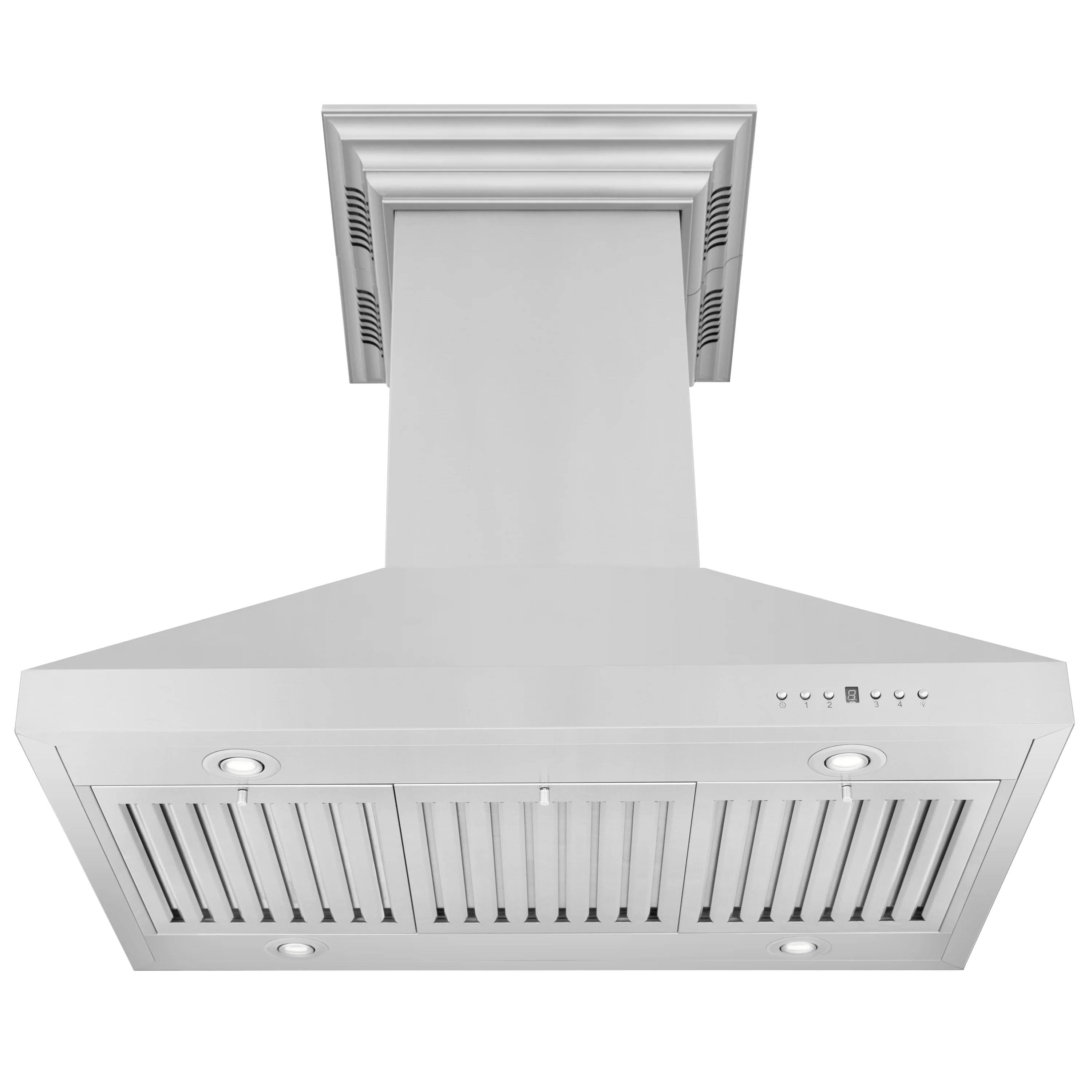36" ZLINE CrownSound™Ducted Vent Island Mount Range Hood in Stainless Steel with Built-in Bluetooth Speakers (KL3iCRN-BT-36) - Image 5