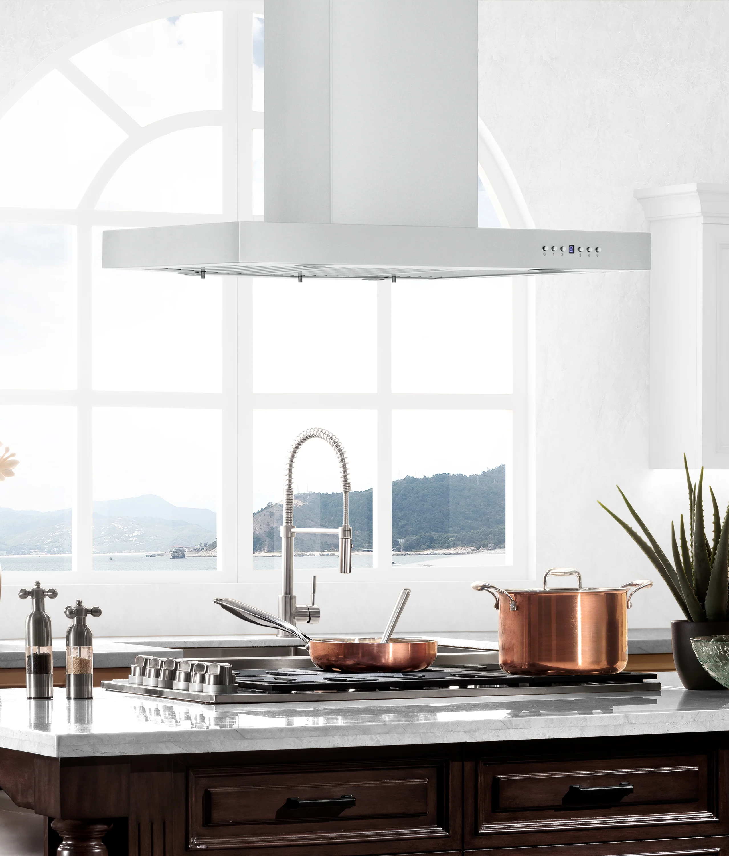 ZLINE 36" Convertible Vent Island Mount Range Hood in Stainless Steel (KE2i-36) - Image 2