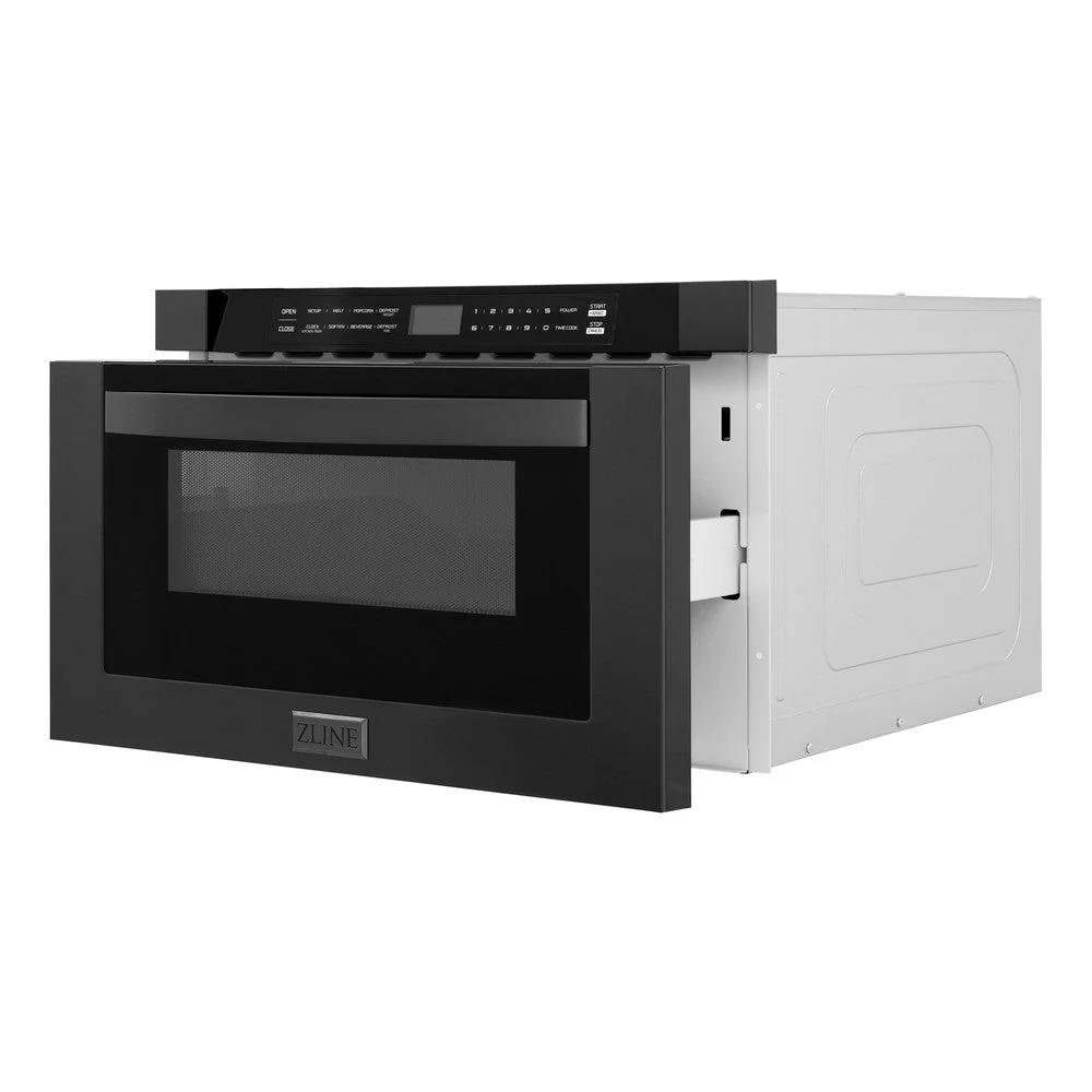 ZLINE Kitchen Package with Black Stainless Steel Refrigerator, 36 in. Dual Fuel Range, Range Hood, and Microwave Drawer (4KPR-RABRH36-MW) - Image 7