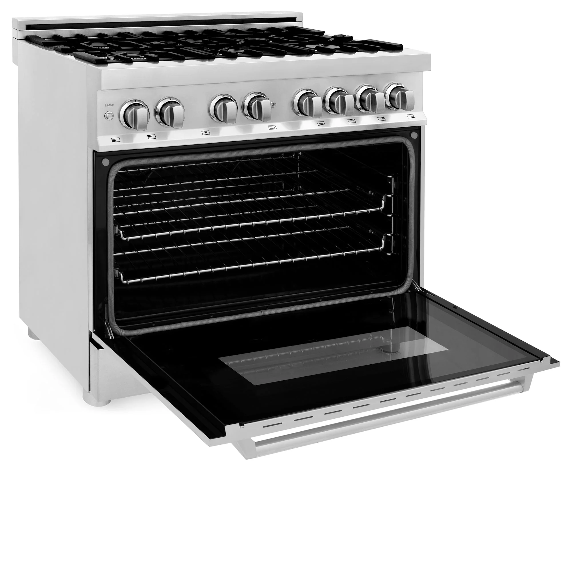 ZLINE 36 in. Kitchen Package with Stainless Steel Dual Fuel Range and Convertible Vent Range Hood (2KP-RARH36) - Image 4