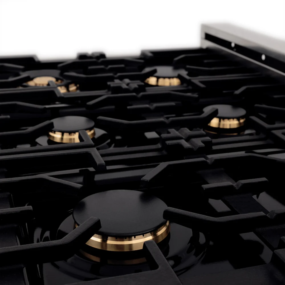 ZLINE 36 in. 4.6 cu. ft. Legacy Dual Fuel Range with Gas Cooktop and Electric Convection Oven in Satin Stainless Steel with 6 Brass Burners (RAS-SN-BR-36) - Image 21