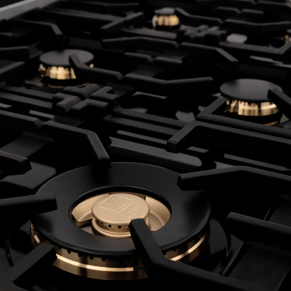 ZLINE 36 in. 4.6 cu. ft. Legacy Dual Fuel Range with Gas Cooktop and Electric Convection Oven in Satin Stainless Steel with 6 Brass Burners (RAS-SN-BR-36) - Image 24