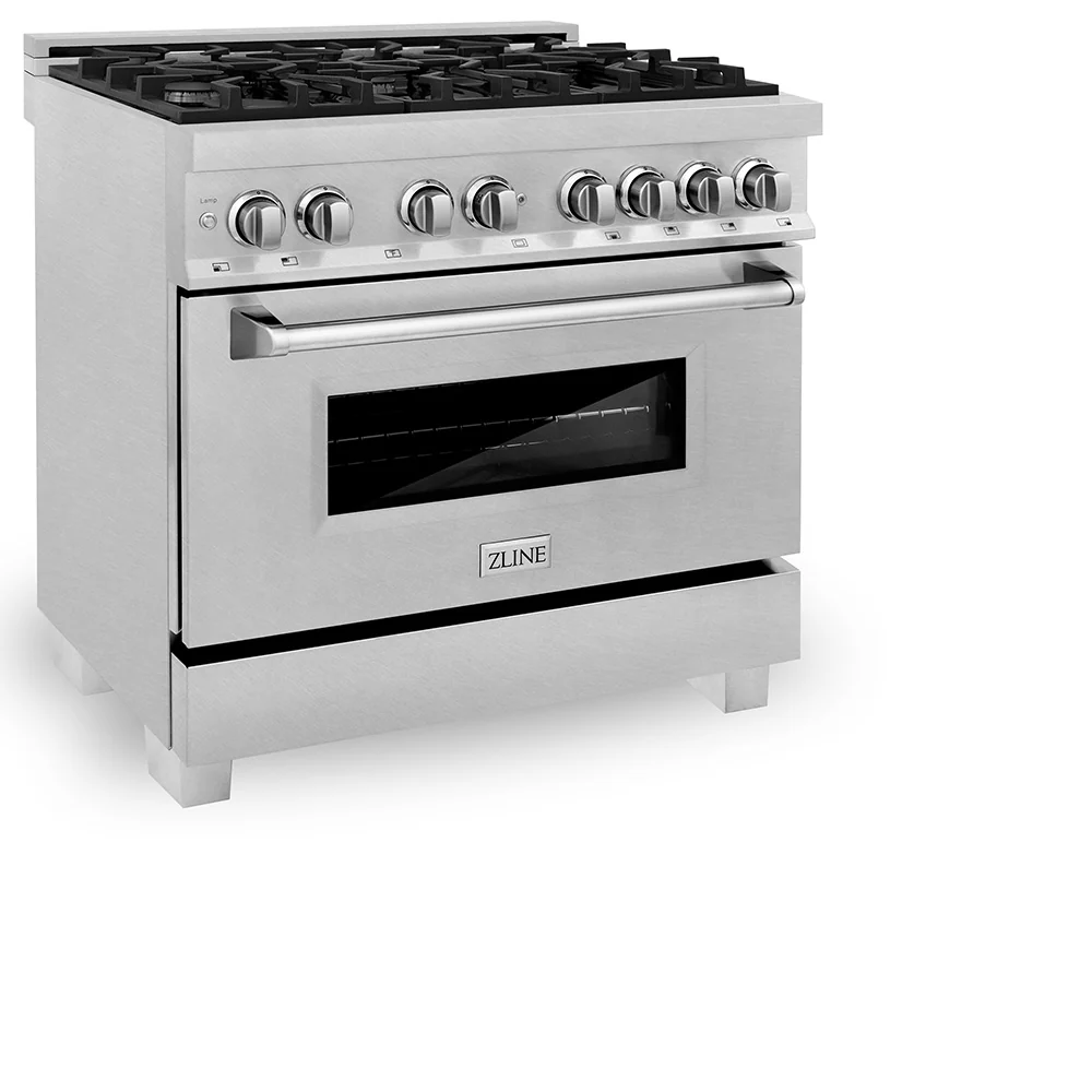 ZLINE 36 in. 4.6 cu. ft. Legacy Dual Fuel Range with 6 Burner Gas Cooktop and Electric Convection Oven in Satin Stainless Steel (RAS-SN-36) - Image 5