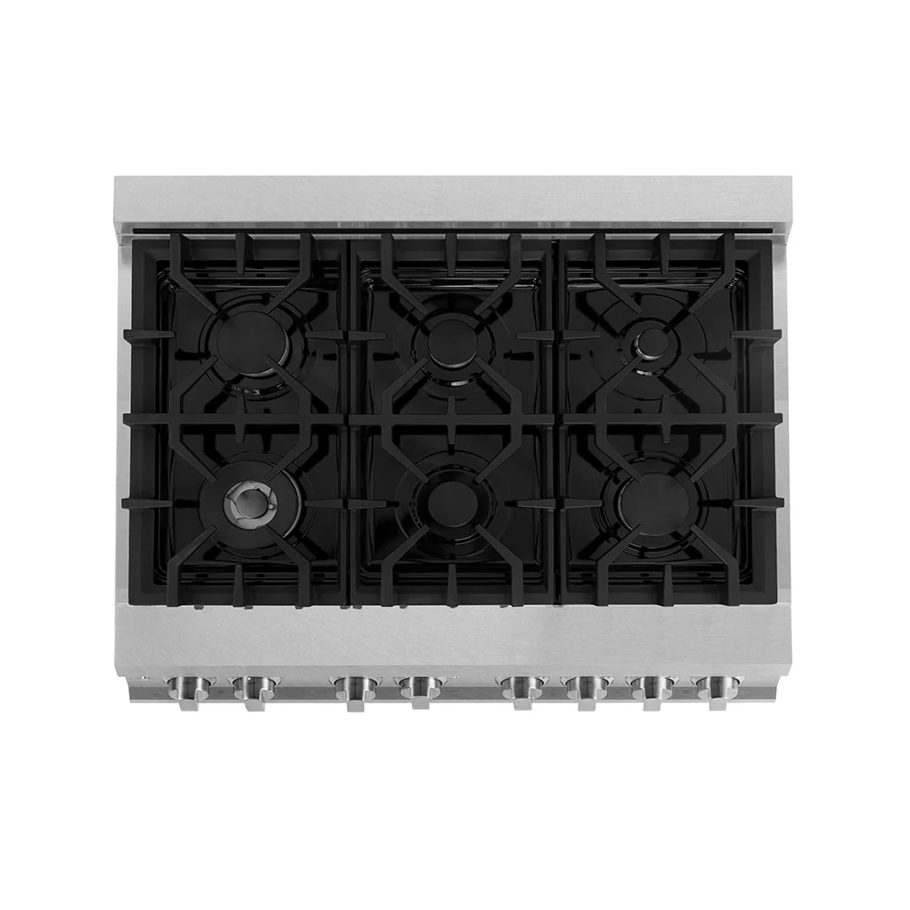 ZLINE 36 in. 4.6 cu. ft. Legacy Dual Fuel Range with 6 Burner Gas Cooktop and Electric Convection Oven in Satin Stainless Steel (RAS-SN-36) - Image 7