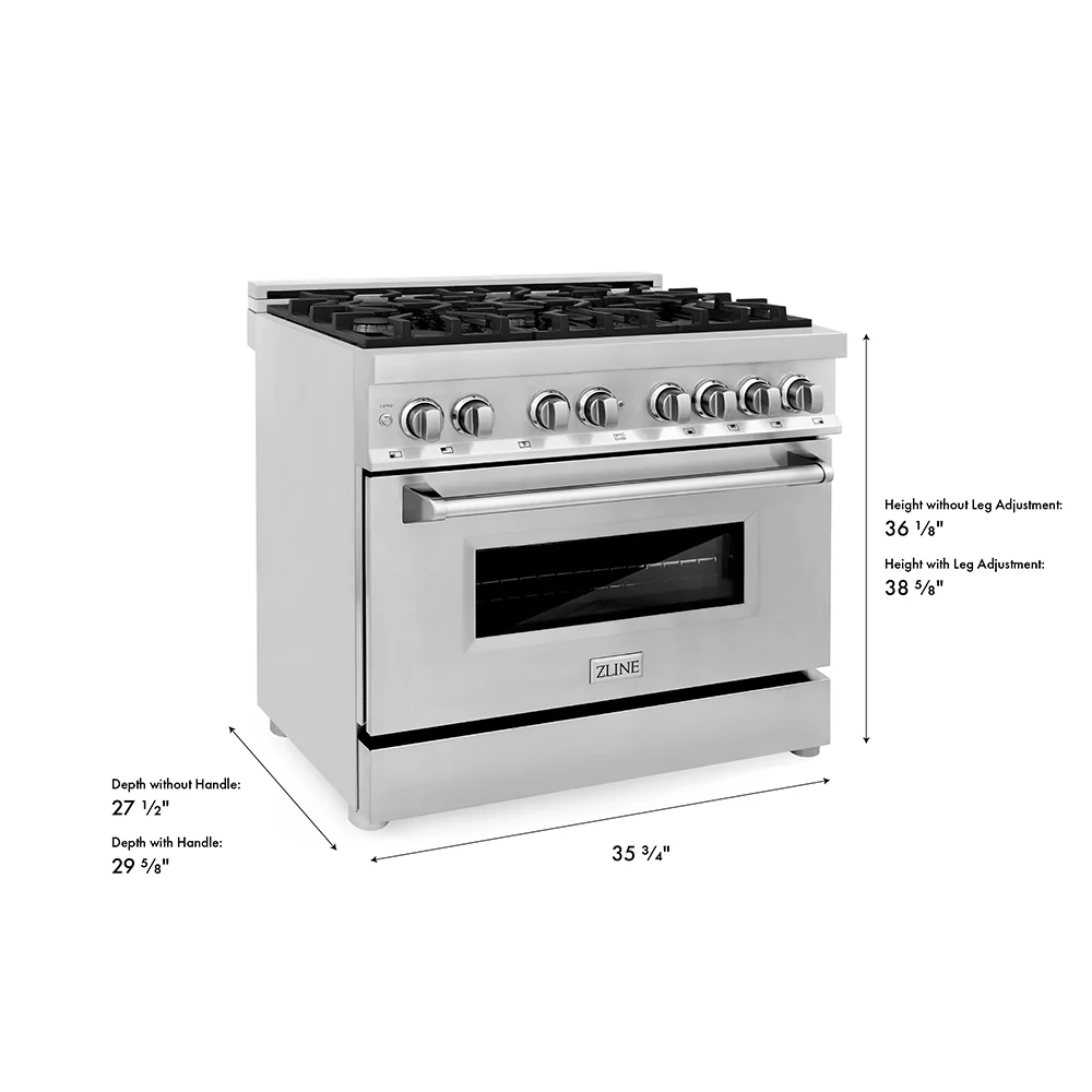 ZLINE 36 in. 4.6 cu. ft. Legacy Dual Fuel Range with 6 Burner Gas Cooktop and Electric Convection Oven in Stainless Steel (RA36) - Image 21