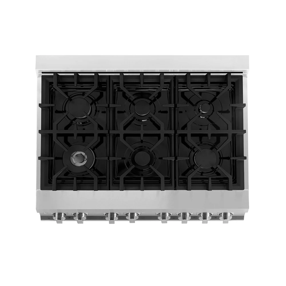 ZLINE 36 in. 4.6 cu. ft. Legacy Dual Fuel Range with 6 Burner Gas Cooktop and Electric Convection Oven in Stainless Steel (RA36) - Image 7