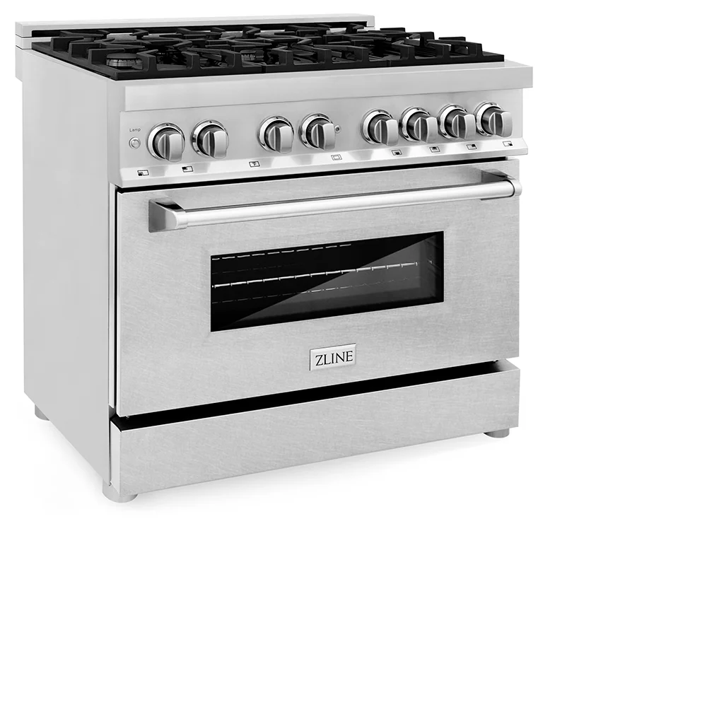 ZLINE 36 in. 4.6 cu. ft. Legacy Dual Fuel Range with 6 Burner Gas Cooktop and Electric Convection Oven in Stainless Steel with Satin Stainless Steel Door (RA-SN-36) - Image 7