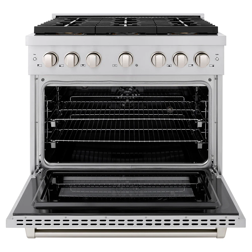 ZLINE 36 in. 5.2 cu. ft. Paramount Dual Fuel Range with 6 Burner DuoPro™ Cooktop and Electric Convection Oven in Stainless Steel (PSDR36) - Image 4