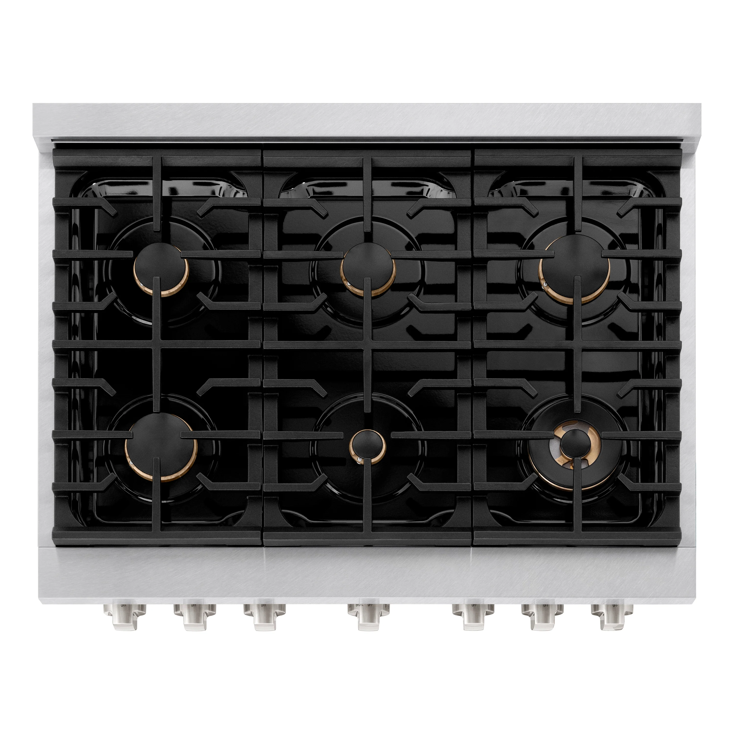 ZLINE 36 in. 5.2 cu. ft. Paramount Dual Fuel Range with Gas Cooktop and Electric Convection Oven in Satin Stainless Steel with 6 Brass Burners (SDRS-BR-36) - Image 15