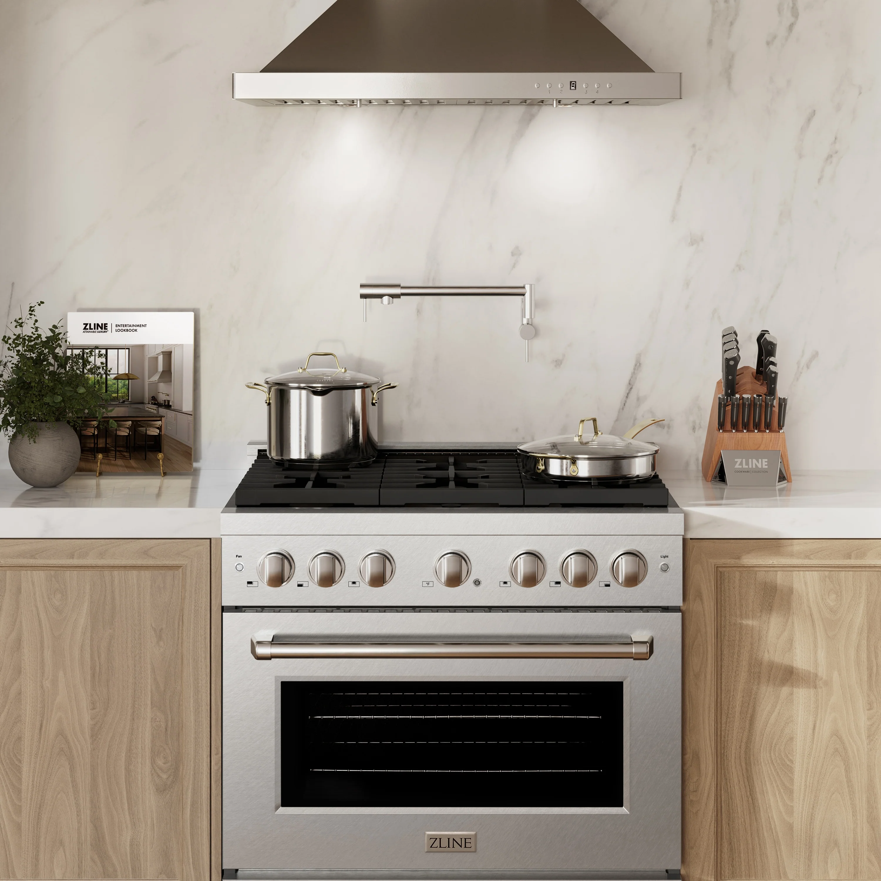 ZLINE 36 in. 5.2 cu. ft. Paramount Dual Fuel Range with 6 Burner Gas Cooktop and Electric Convection Oven in Satin Stainless Steel (SDRS-36) - Image 18