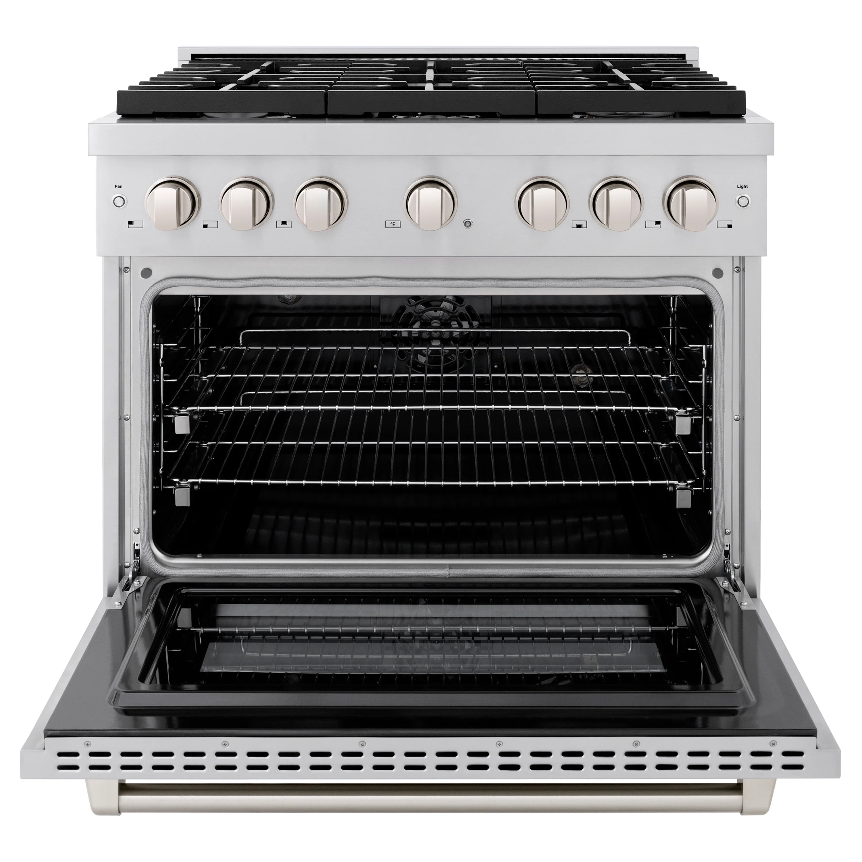 ZLINE 36 in. 5.2 cu. ft. Paramount Dual Fuel Range with 6 Burner Gas Cooktop and Electric Convection Oven in Stainless Steel (SDR36) - Image 6