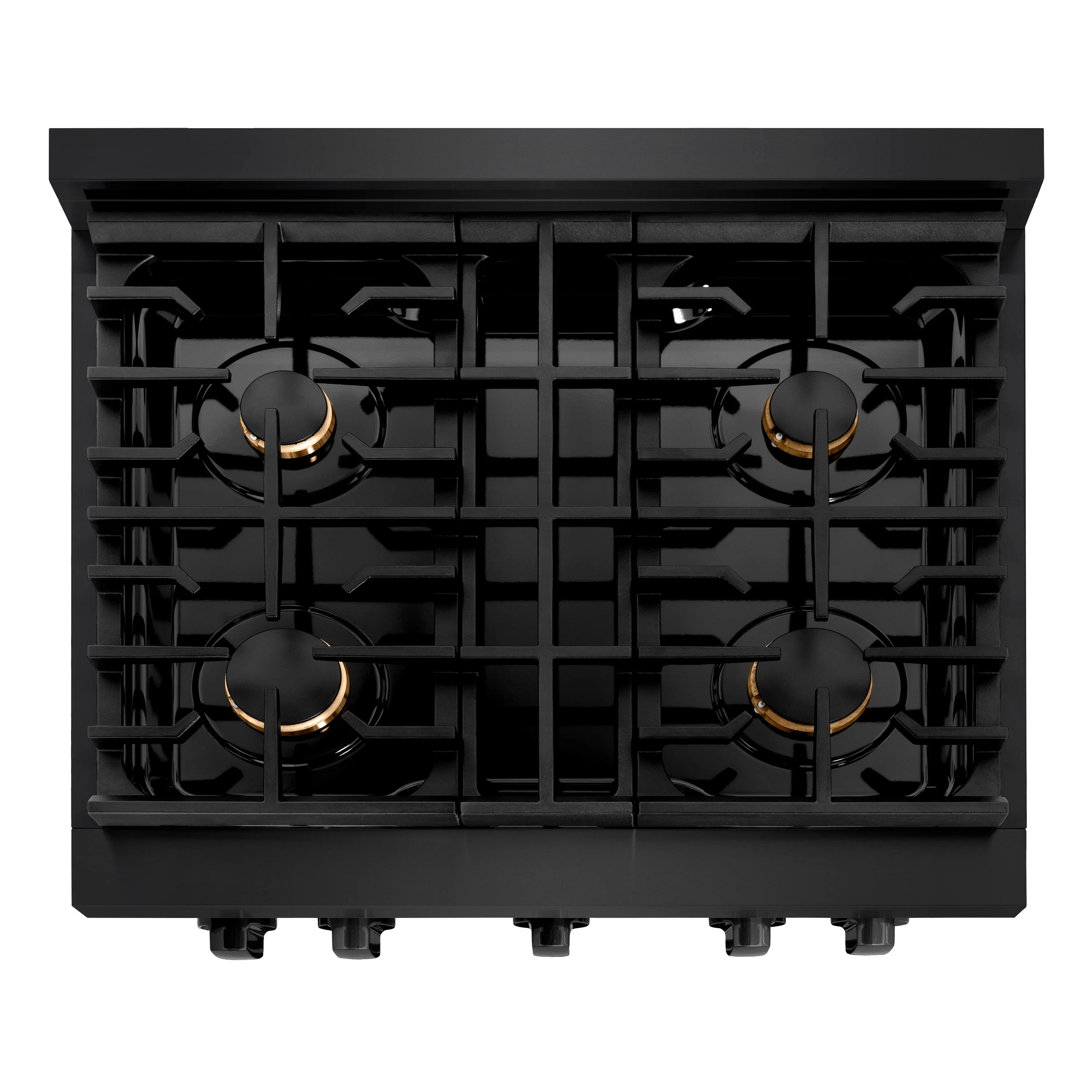 ZLINE 36 in. 5.2 cu. ft. Paramount Gas Range with Convection Gas Oven in Black Stainless Steel with 6 Brass Burners (SGRB-BR-36) - Image 9