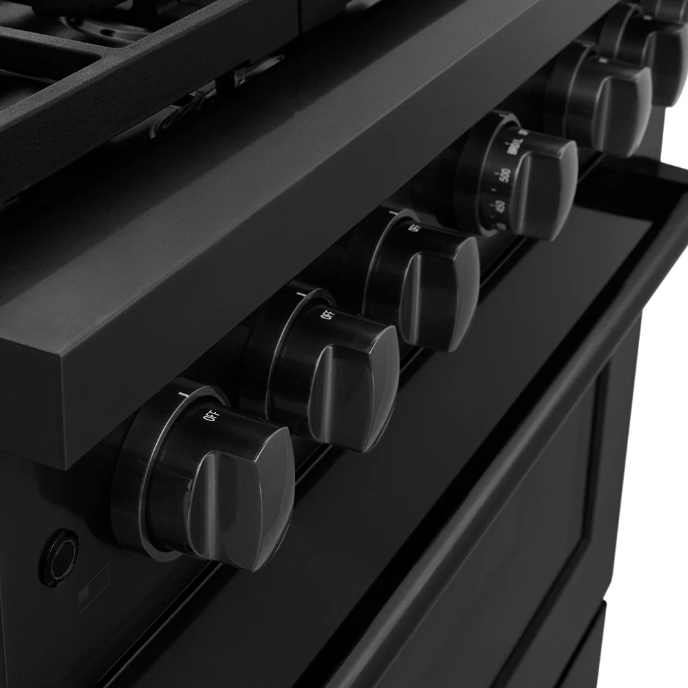 ZLINE 36 in. 5.2 cu. ft. Paramount Gas Range with 6 Burner DuoPro™ Cooktop and Convection Gas Oven in Black Stainless Steel (PSGRB-36) - Image 10
