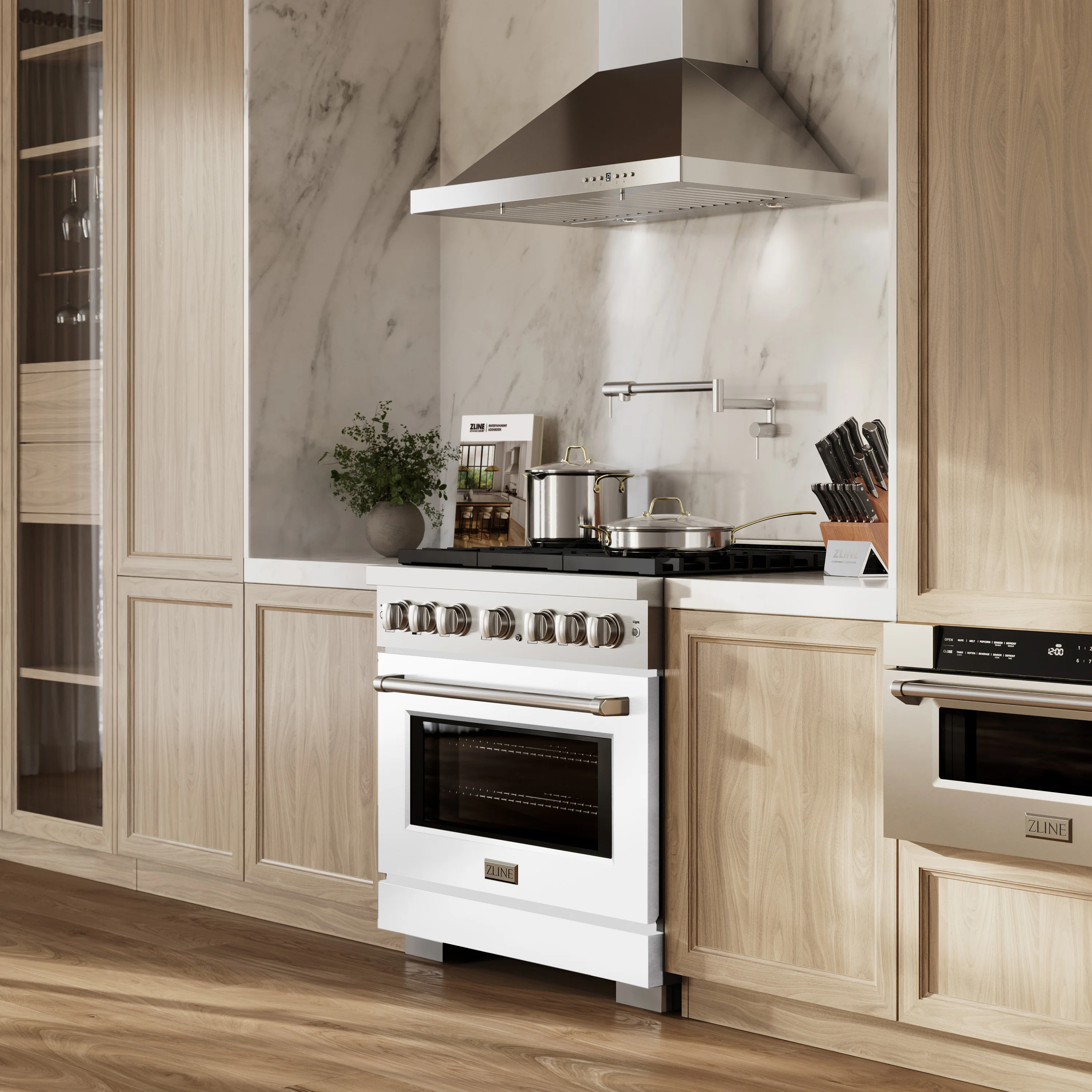 ZLINE 36 in. 5.2 cu. ft. Paramount Gas Range with 6 Burner Cooktop and Convection Gas Oven in Stainless Steel with White Matte Door (SGR-WM-36) - Image 14
