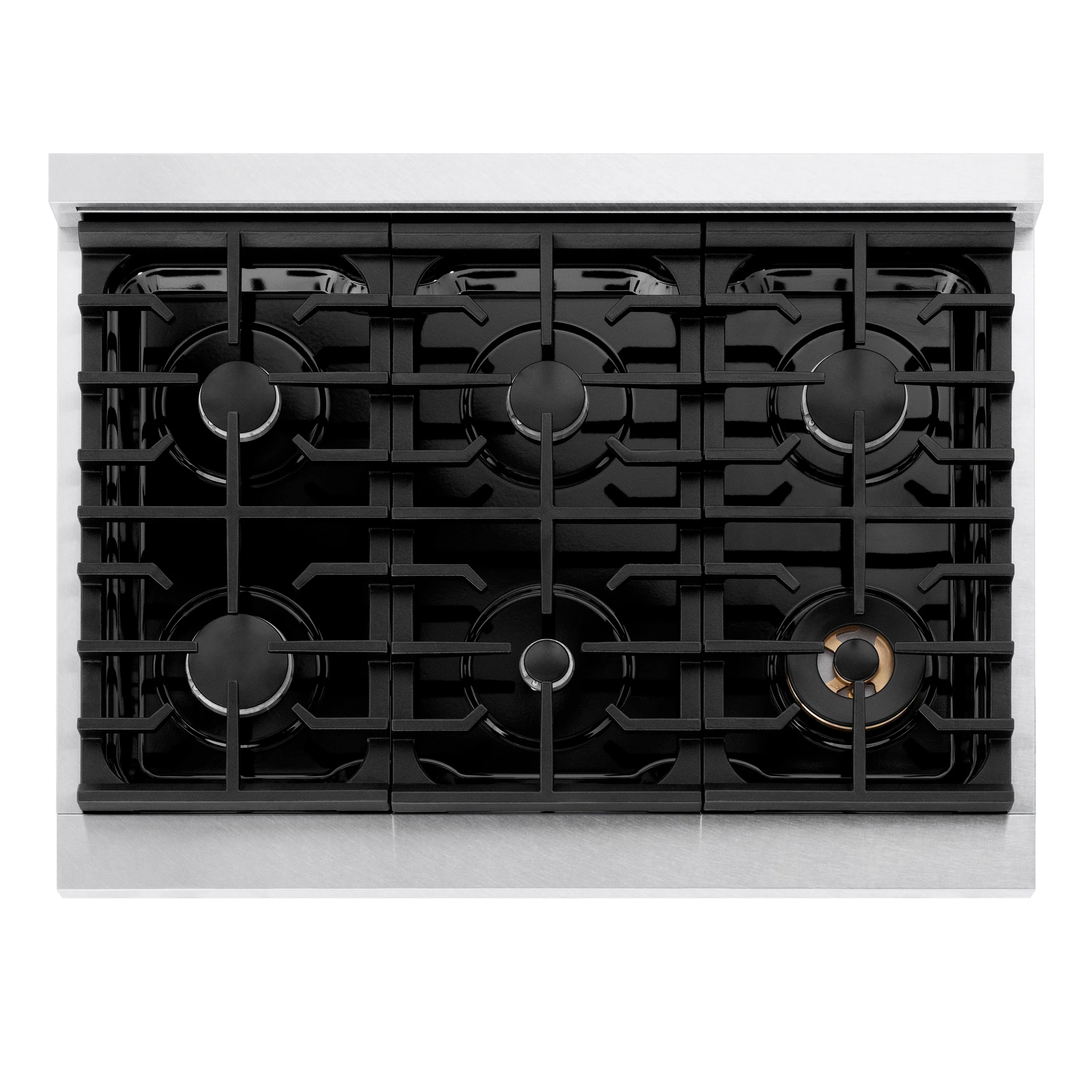 ZLINE 36 in. Paramount Gas Rangetop with 6 Burners and Porcelain Cooktop in Satin Stainless Steel (SRTS-36) - Image 4