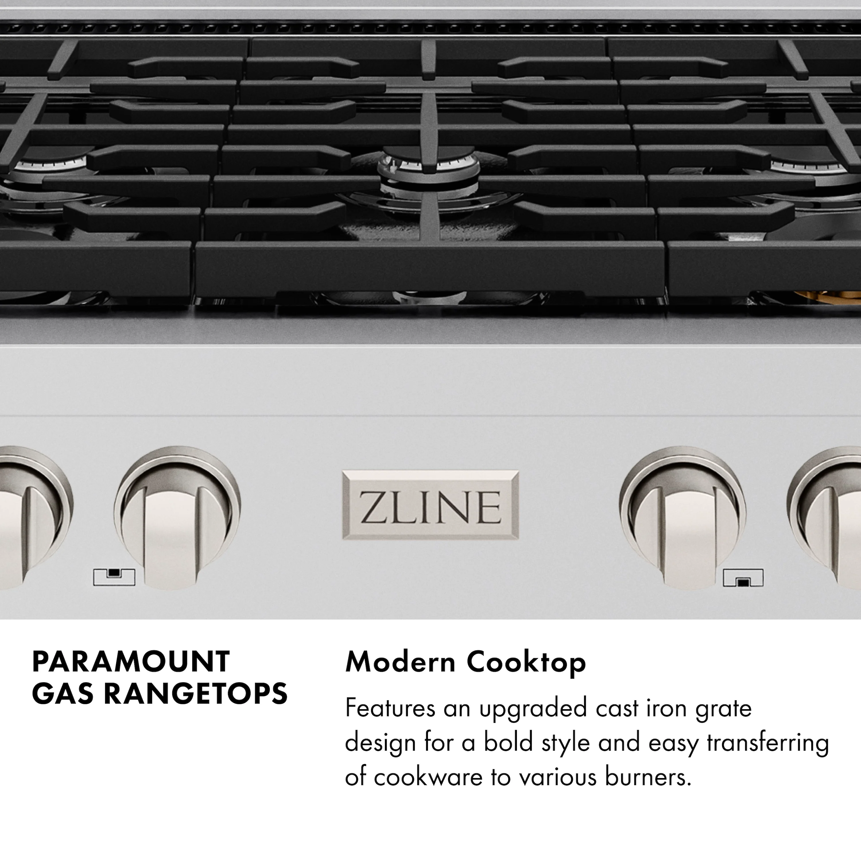 ZLINE 36 in. Paramount Gas Rangetop with 6 Burners and Porcelain Cooktop in Stainless Steel (SRT36) - Image 9