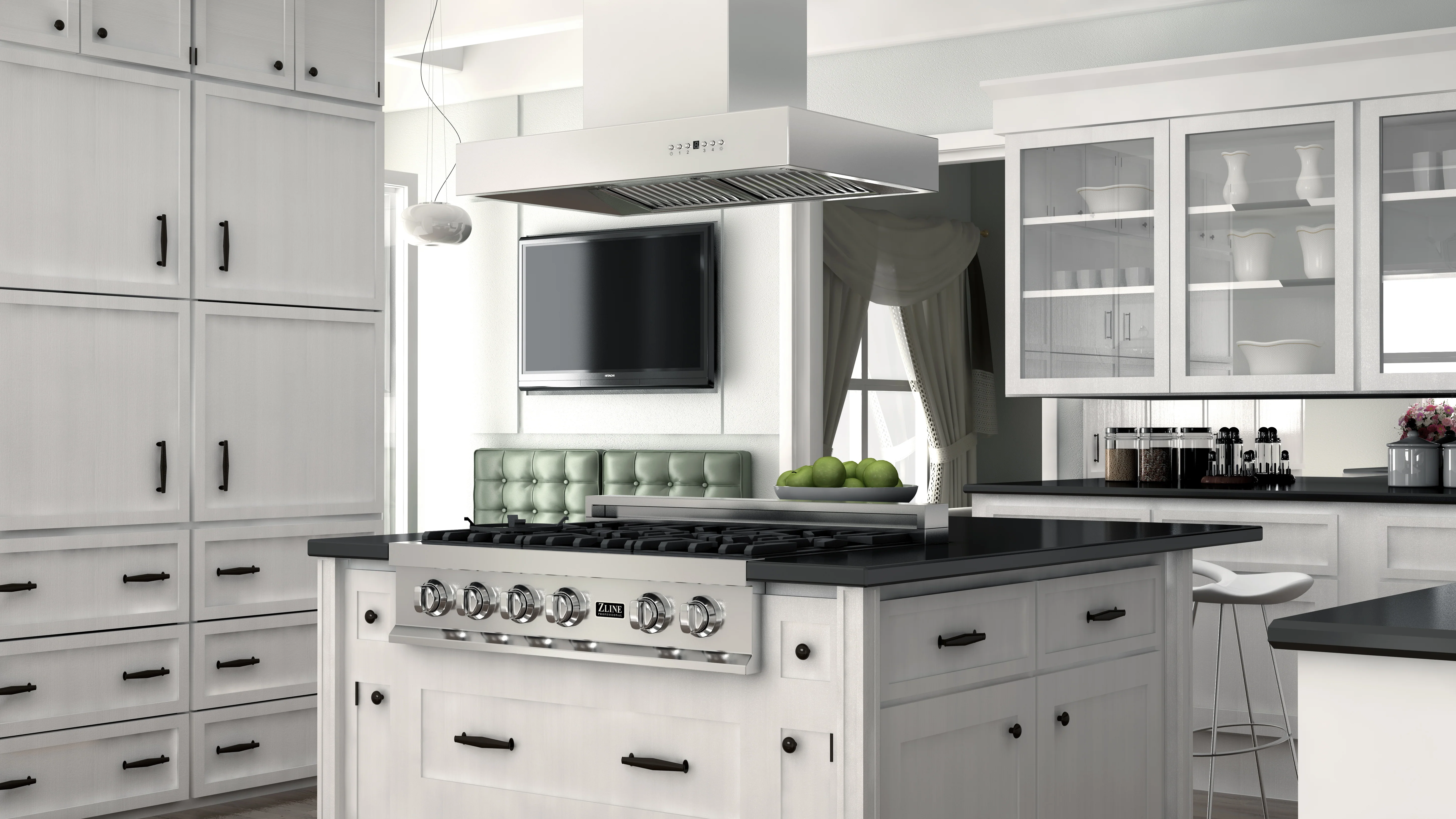 ZLINE 36" Ducted Professional Island Mount Range Hood in Stainless Steel (KECOMi-36) - Image 2