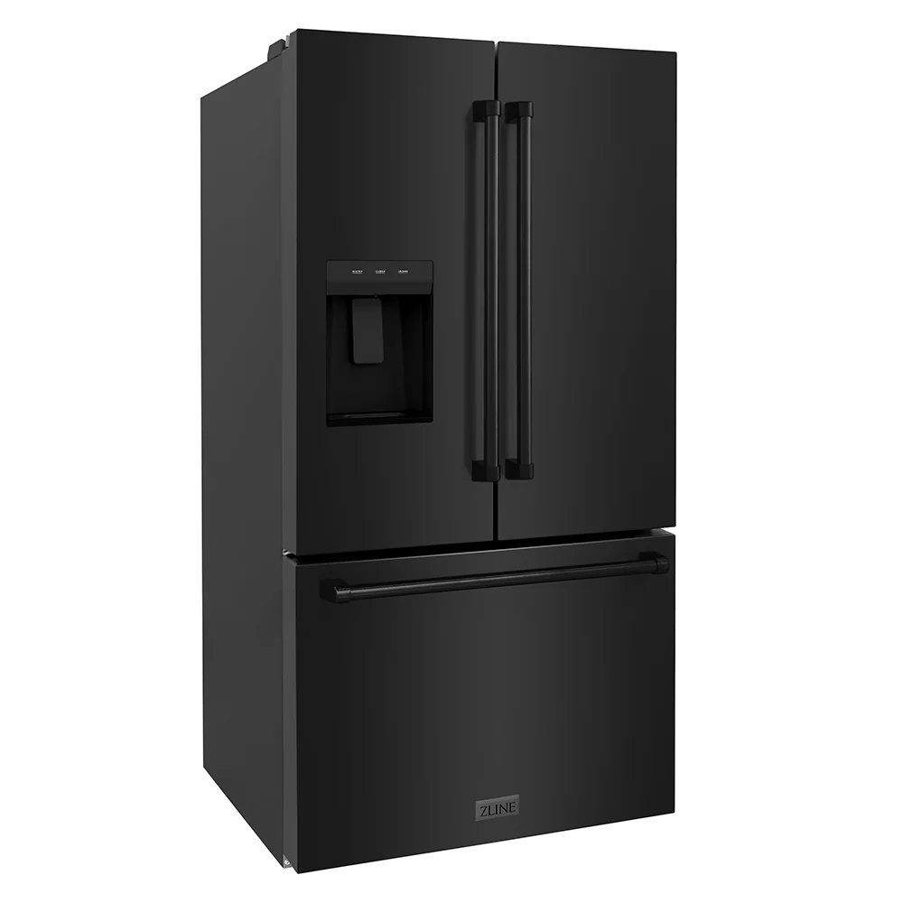 ZLINE 36 in. 28.9 cu. ft. Standard-Depth French Door External Water Dispenser Refrigerator with Dual Ice Maker in Fingerprint-Resistant Black Stainless Steel (RSM-W-36-BS) - Image 7
