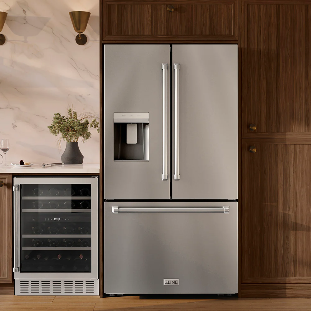 ZLINE 36 in. 28.9 cu. ft. Standard-Depth French Door External Water Dispenser Refrigerator with Dual Ice Maker in Fingerprint-Resistant Stainless Steel (RSM-W-36) - Image 2