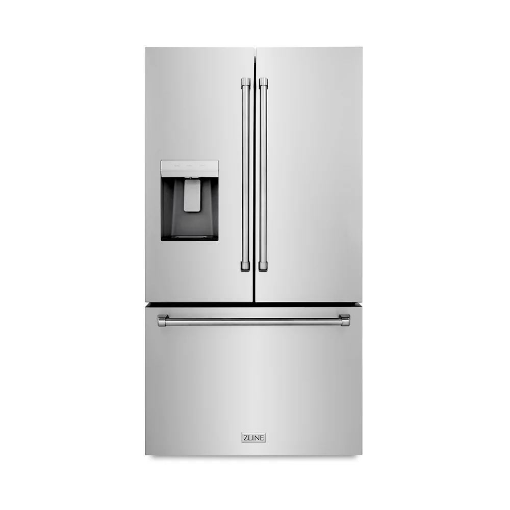 ZLINE 36 in. 28.9 cu. ft. Standard-Depth French Door External Water Dispenser Refrigerator with Dual Ice Maker in Fingerprint-Resistant Stainless Steel (RSM-W-36) - Image 6