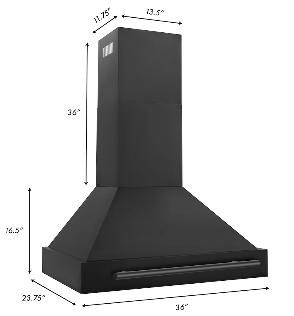 ZLINE 36" Black Stainless Steel Range Hood with Black Stainless Steel Handle (BS655-36-BS) - Image 12
