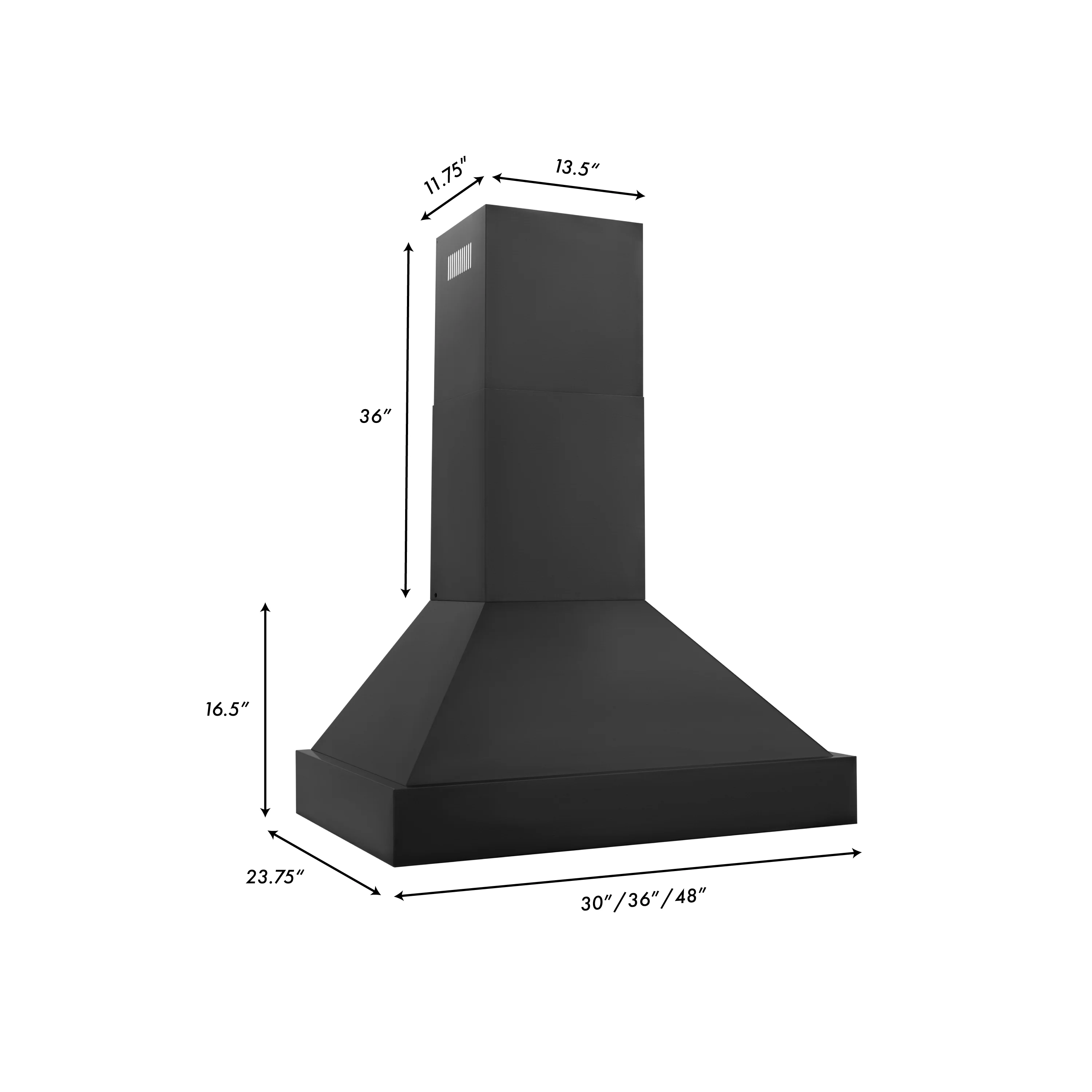 ZLINE 36" Ducted Vent Black Stainless Steel Wall Mount Range Hood (BS655N-36) - Image 13