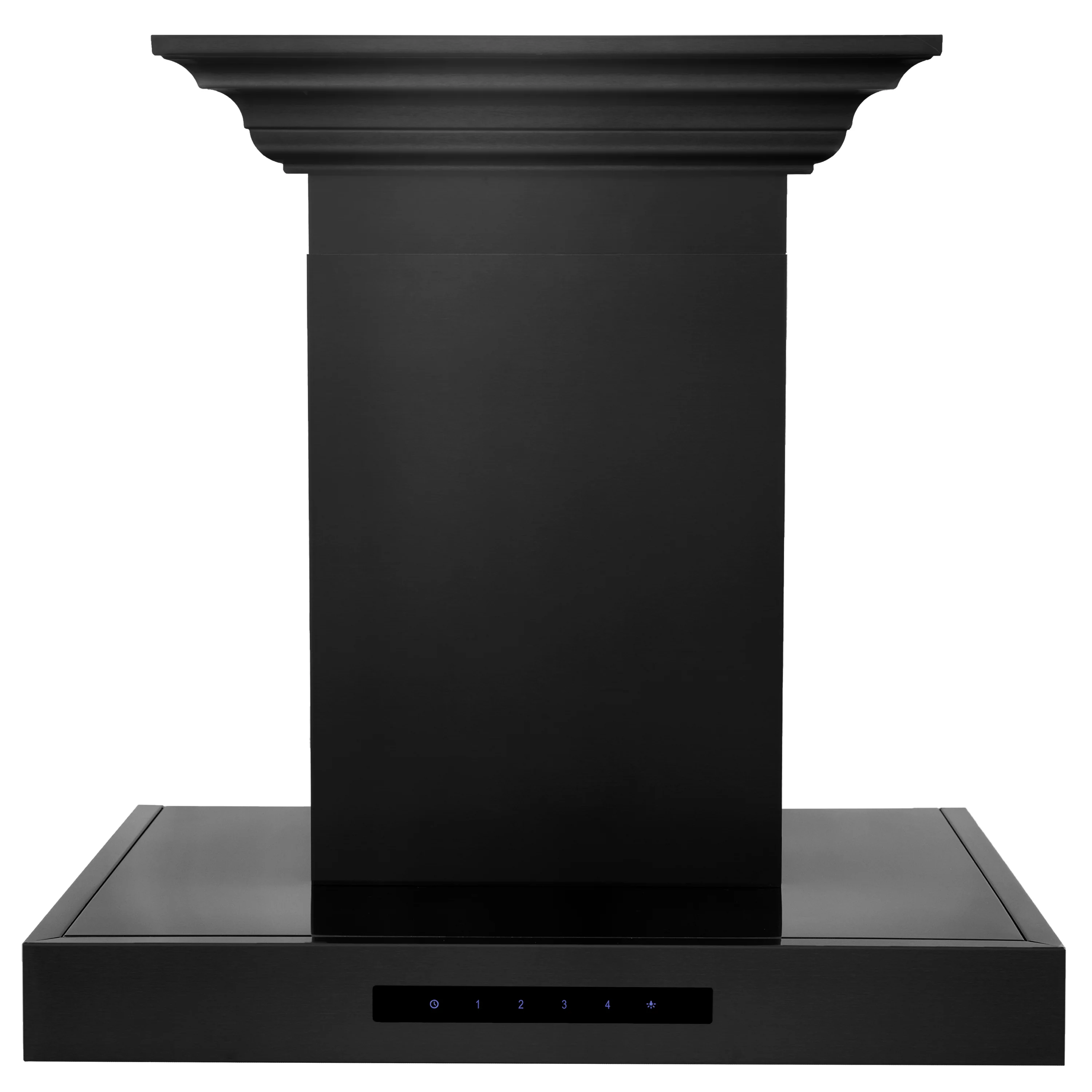 ZLINE 36" Convertible Vent Wall Mount Range Hood in Black Stainless Steel with Crown Molding (BSKENCRN-36) - Image 2