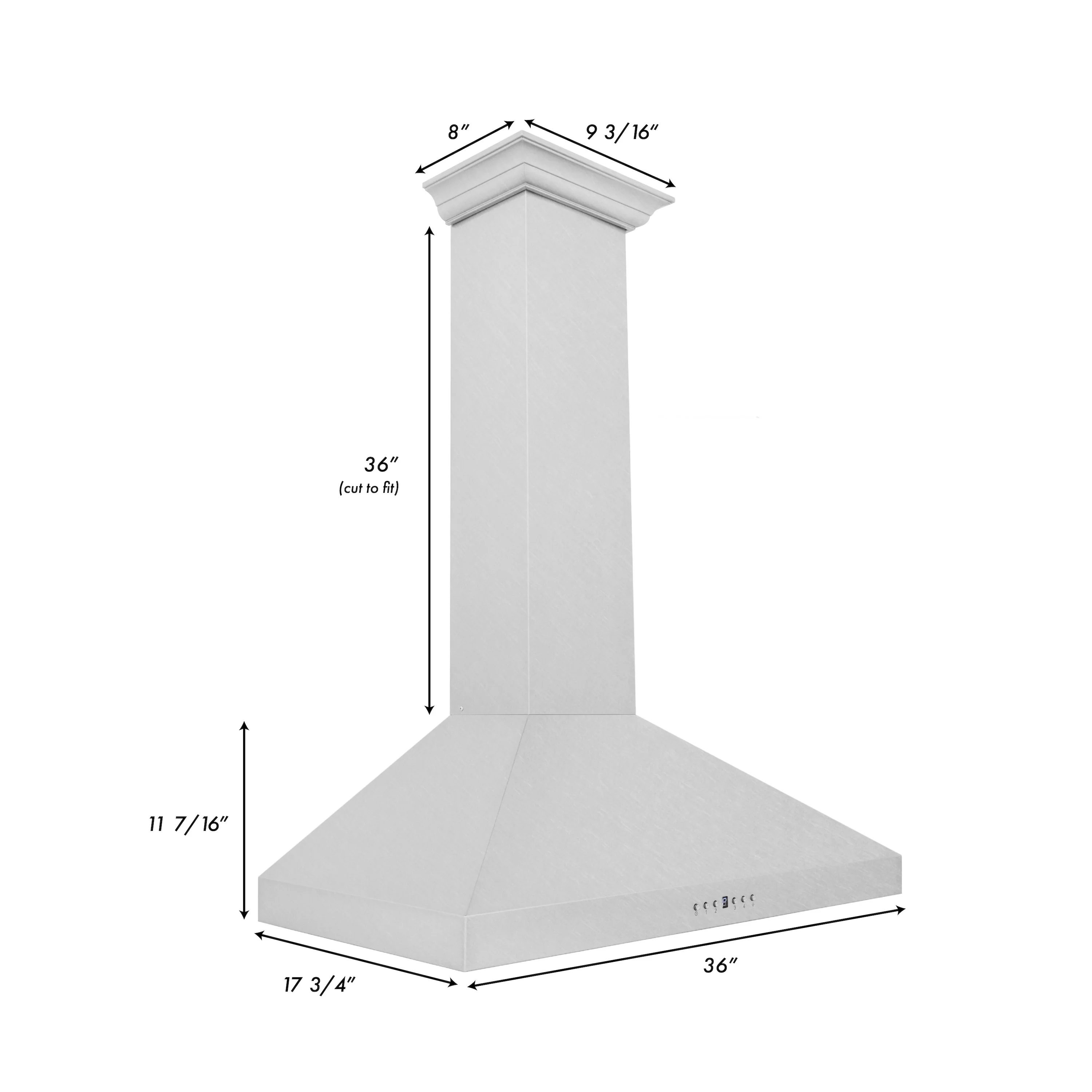 ZLINE 36" Convertible Vent Wall Mount Range Hood in Fingerprint Resistant Stainless Steel (8KL3S-36) - Image 9