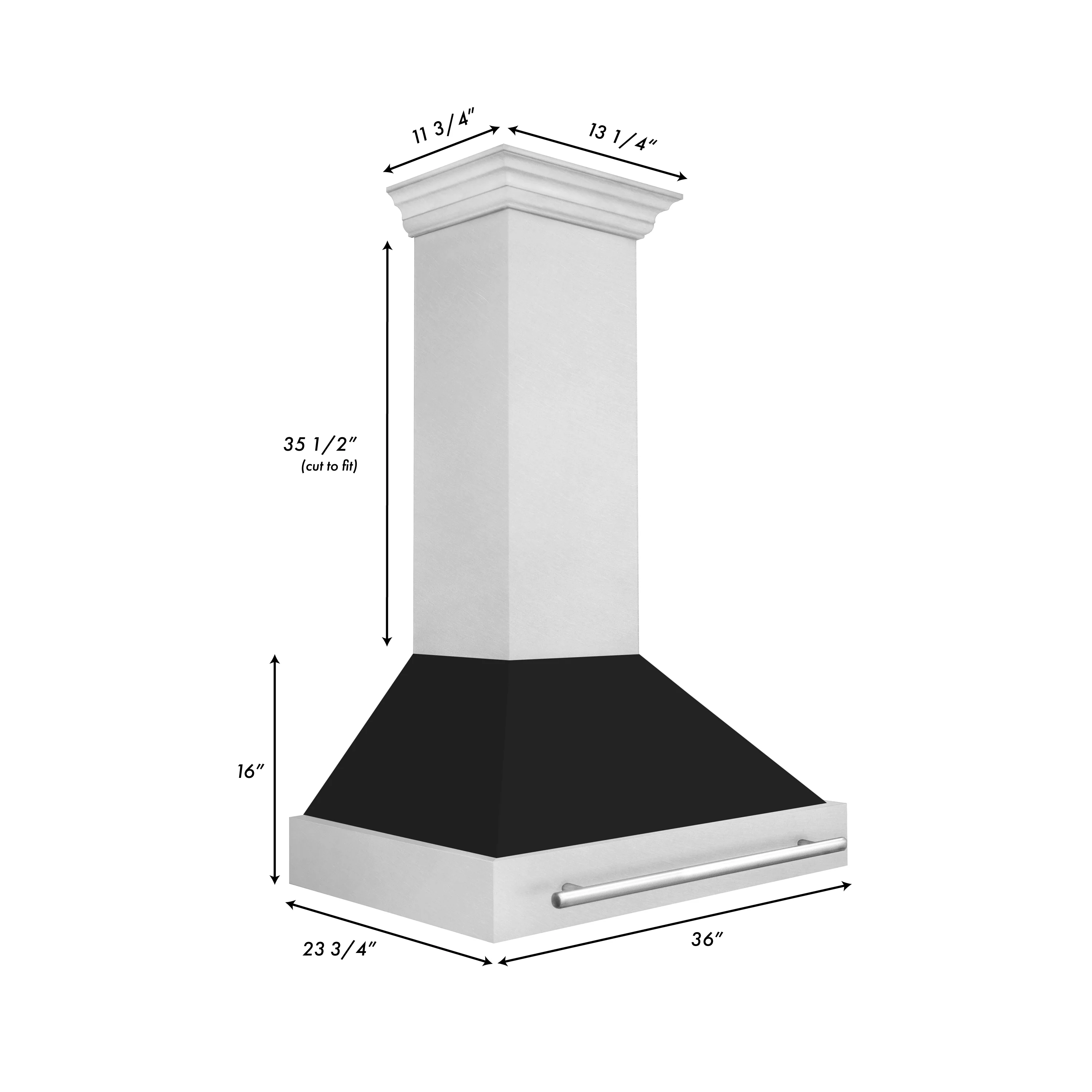 ZLINE 36" Fingerprint Resistant Stainless Steel Range Hood with Black Matte Shell (8654SNX-BLM-36) - Image 7