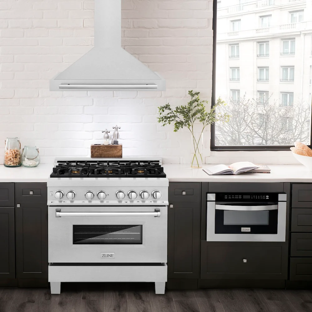 ZLINE 36 in. Convertible Fingerprint Resistant Satin Stainless Steel Range Hood with Stainless Steel Handle (KB4SNX-36) - Image 2