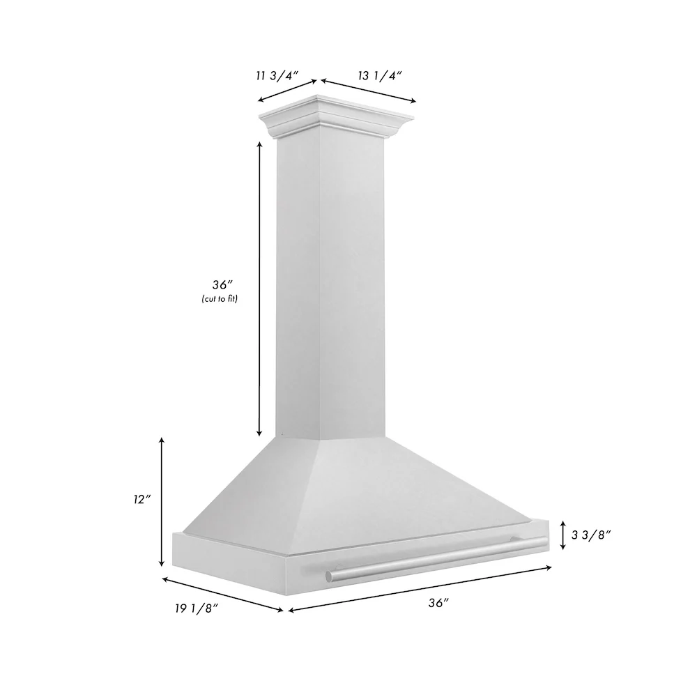 ZLINE 36 in. Convertible Fingerprint Resistant Satin Stainless Steel Range Hood with Stainless Steel Handle (KB4SNX-36) - Image 6