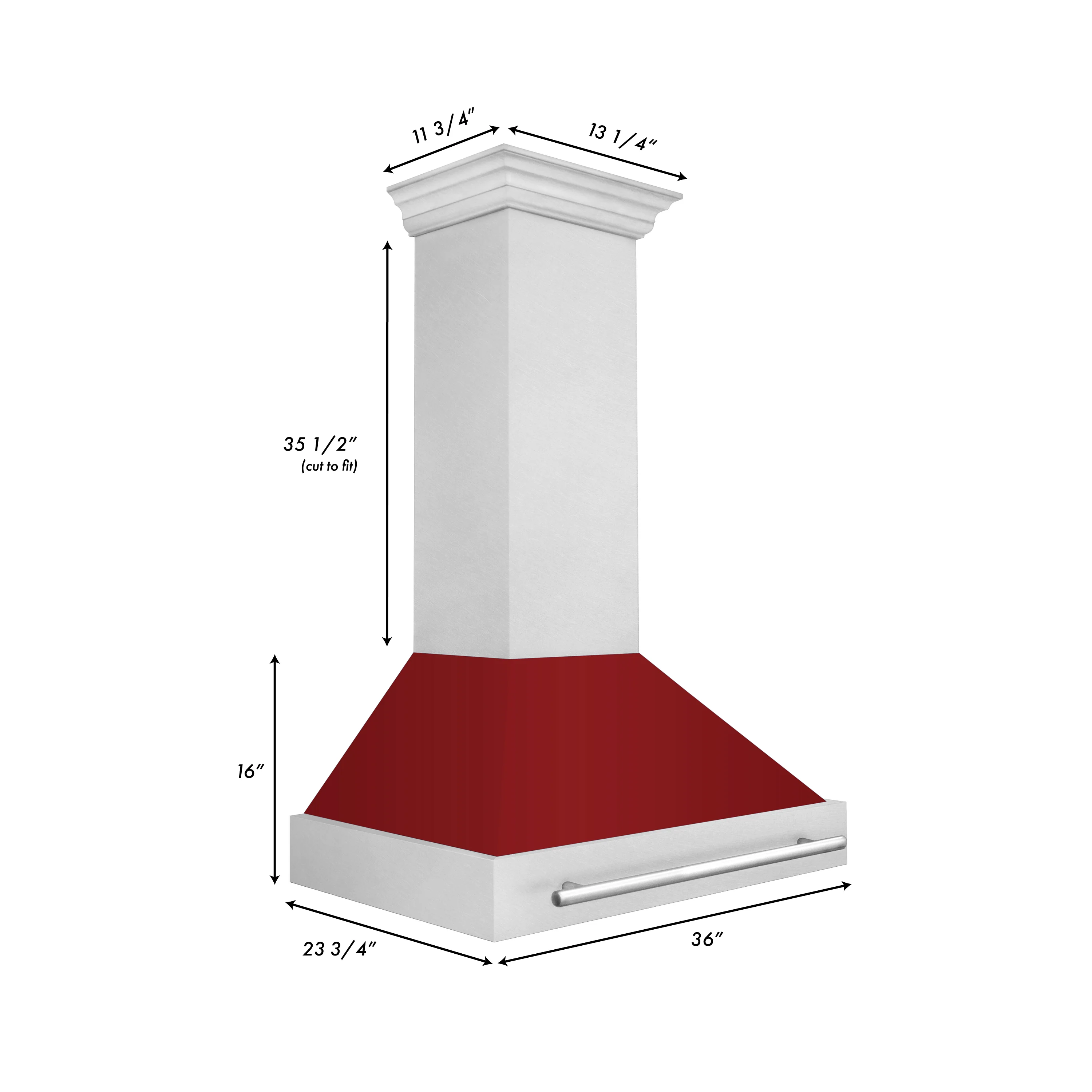 ZLINE 36" Fingerprint Resistant Stainless Steel Range Hood with Red Gloss Shell (8654SNX-RG36) - Image 6
