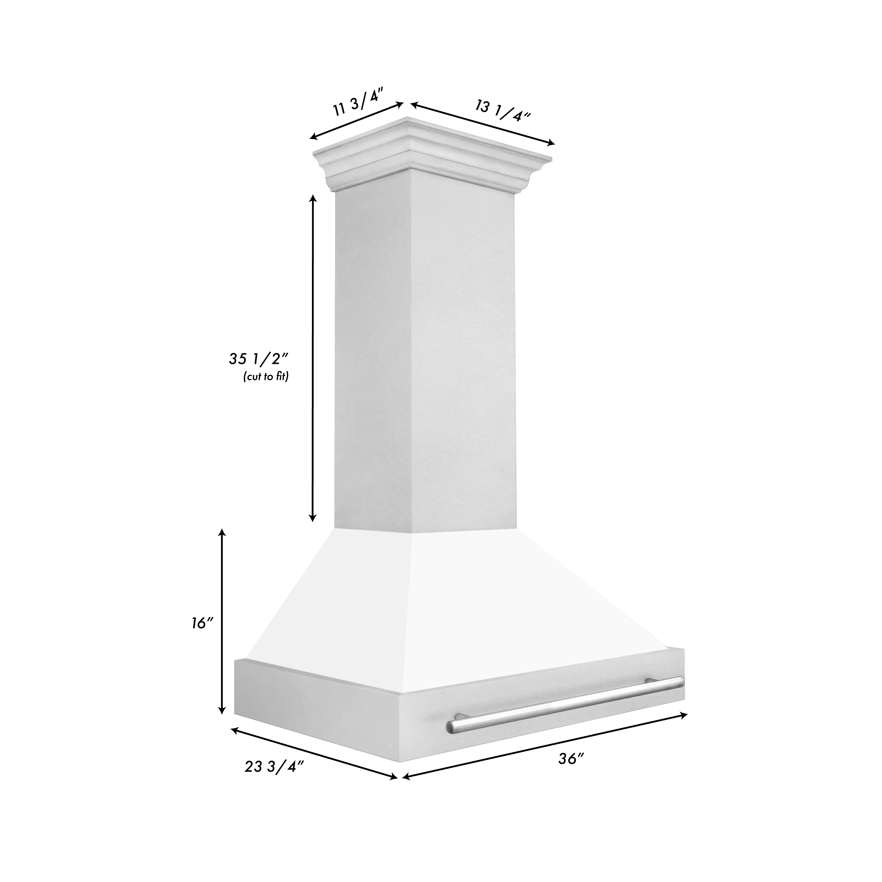 ZLINE 36" Fingerprint Resistant Stainless Steel Range Hood with White Matte Shell (8654SNX-WM36) - Image 10