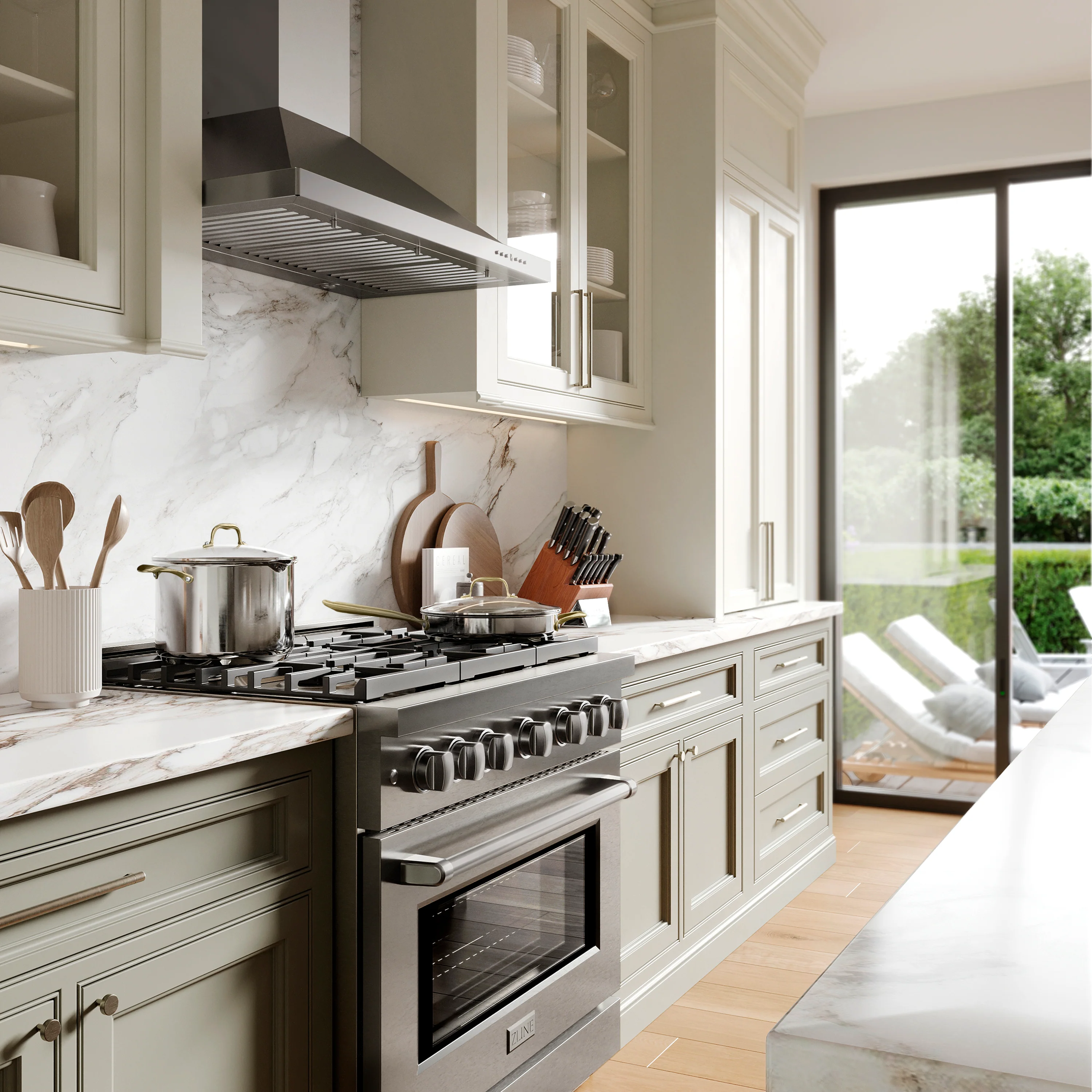 ZLINE 36" Convertible Vent Wall Mount Range Hood in Stainless Steel with Crown Molding (KBCRN-36) - Image 8