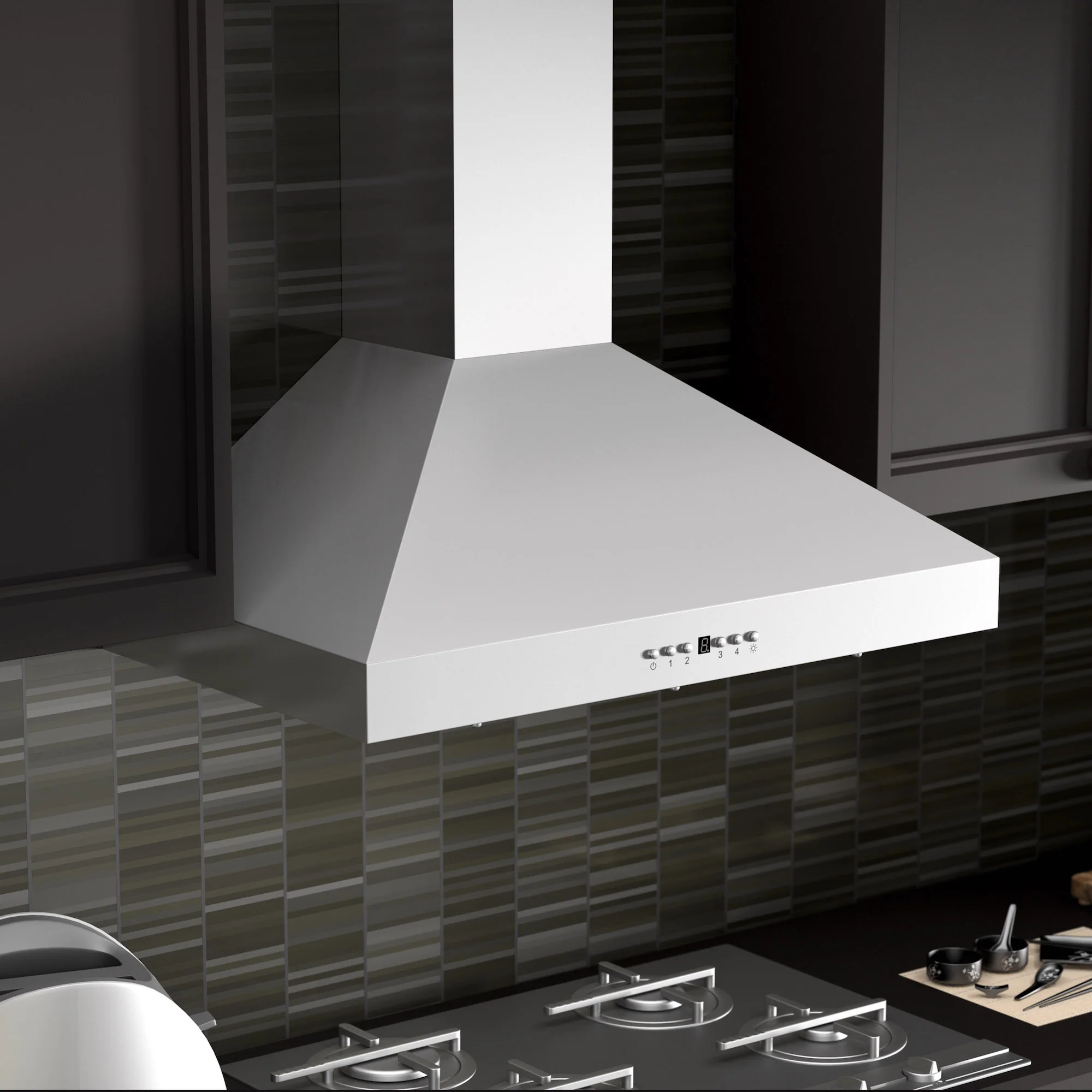 ZLINE 36" Convertible Vent Convertible Vent Wall Mount Range Hood in Stainless Steel with Crown Molding (KL3CRN-36) - Image 8