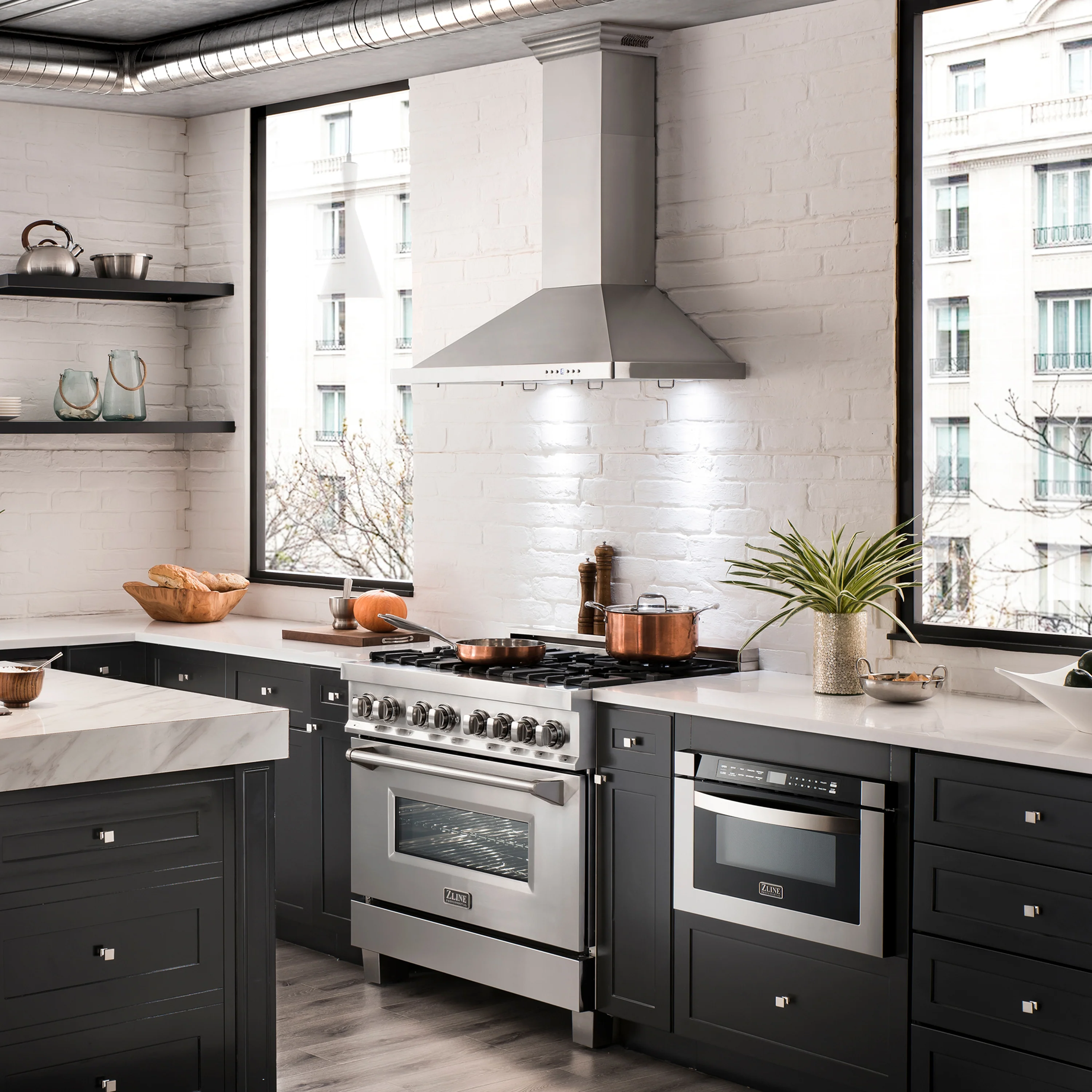 36" ZLINE CrownSound™Ducted Vent Wall Mount Range Hood in Stainless Steel with Built-in Bluetooth Speakers (KBCRN-BT-36) - Image 11