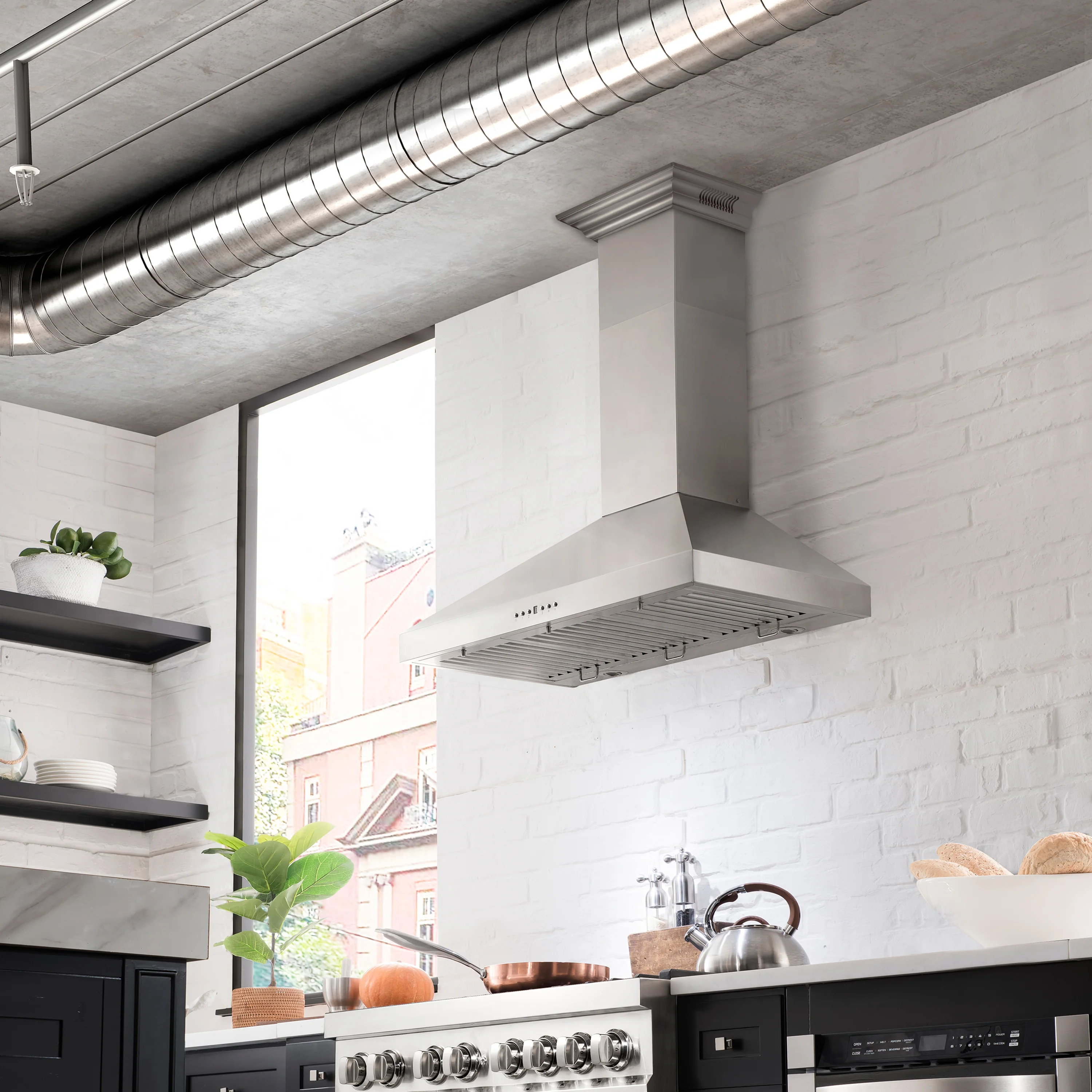 36" ZLINE CrownSound™Ducted Vent Wall Mount Range Hood in Stainless Steel with Built-in Bluetooth Speakers (KL3CRN-BT-36) - Image 11