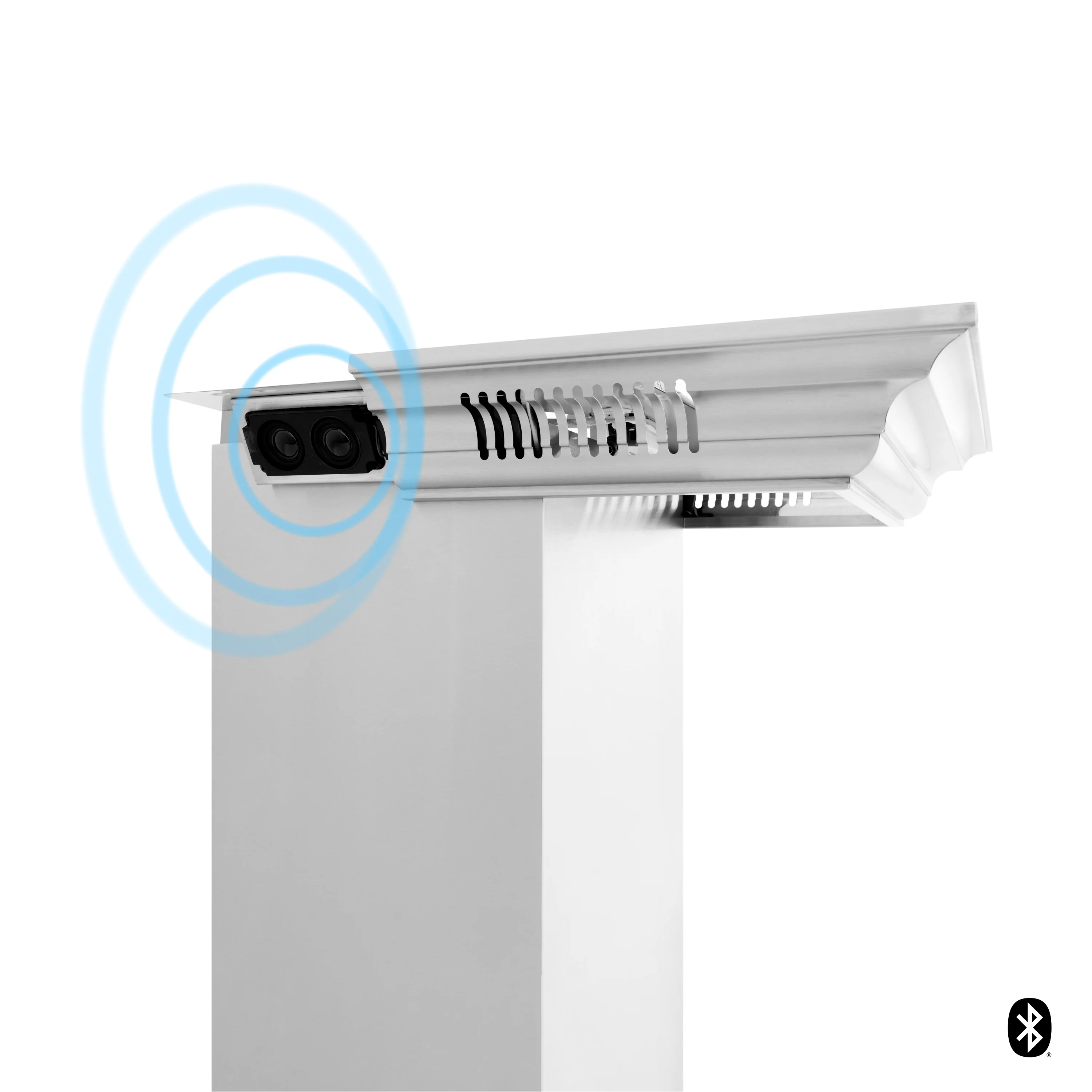 36" ZLINE CrownSound™Ducted Vent Wall Mount Range Hood in Stainless Steel with Built-in Bluetooth Speakers (KN4CRN-BT-36) - Image 3