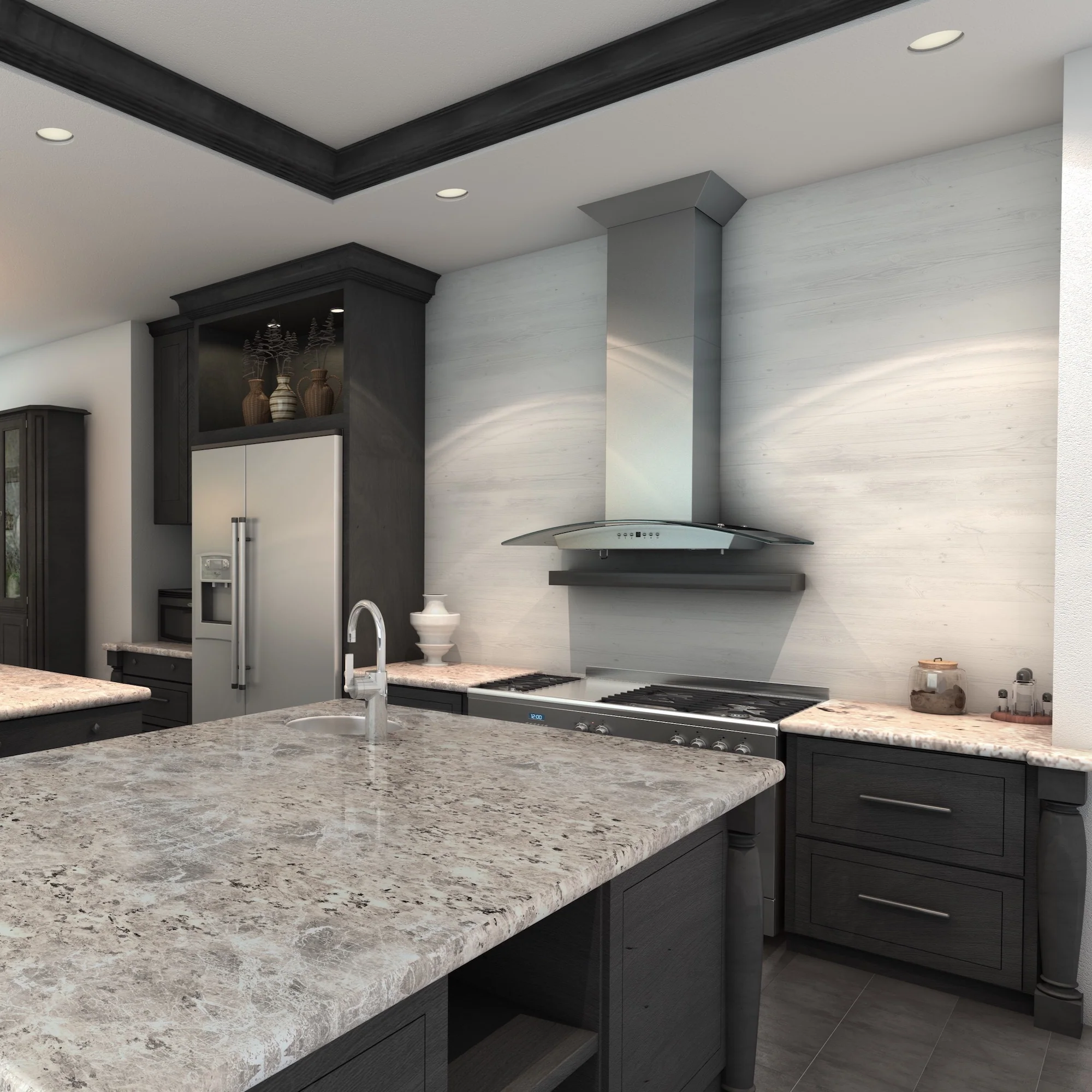 ZLINE 36" Convertible Vent Wall Mount Range Hood in Stainless Steel & Glass with Crown Molding (KZCRN-36) - Image 14