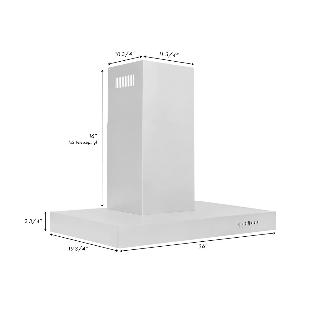 ZLINE 36" Convertible Vent Wall Mount Range Hood in Stainless Steel (KE-36) - Image 7