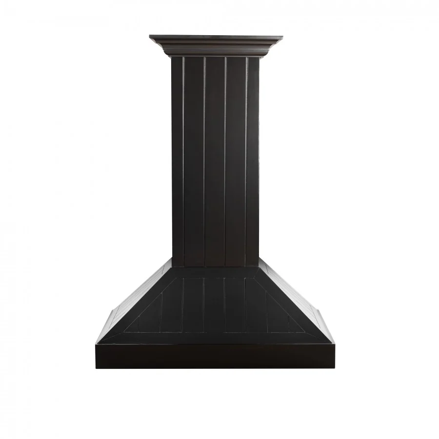 ZLINE 36" Wooden Convertible Vent Wall Mount Range Hood in Black - Includes Motor (KPCC-36) - Image 3