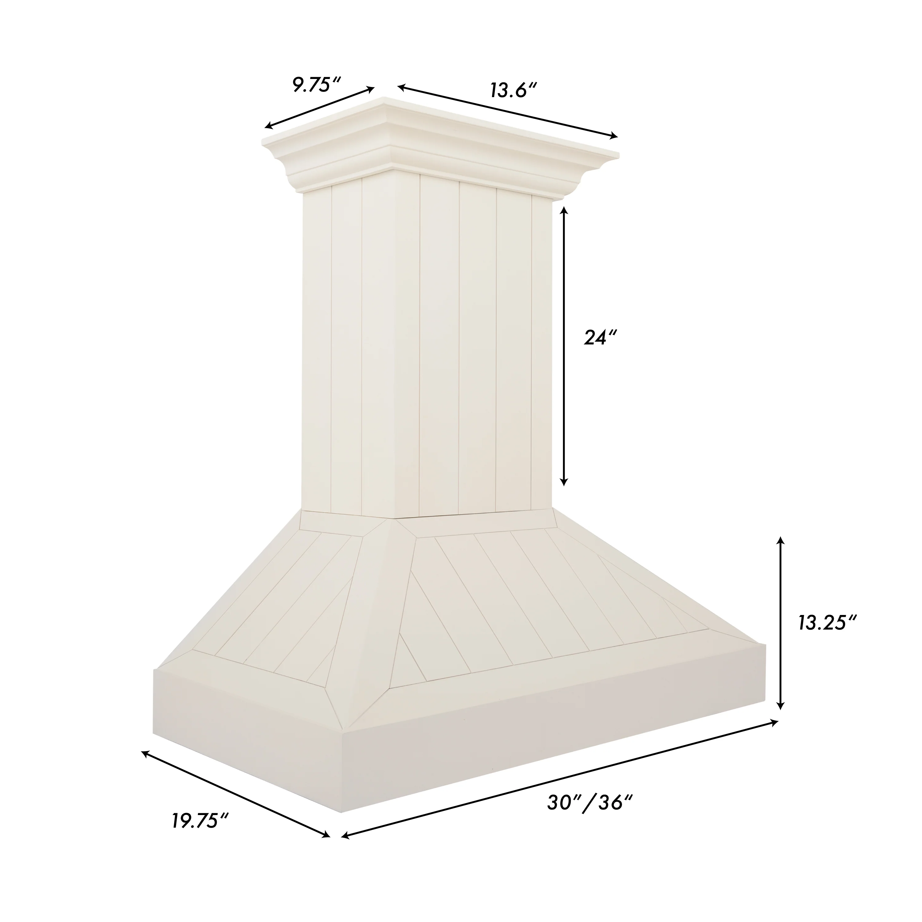 ZLINE 36" Ducted Vent Wooden Convertible Vent Wall Mount Range Hood in Cottage White (KPTT-36) - Image 10