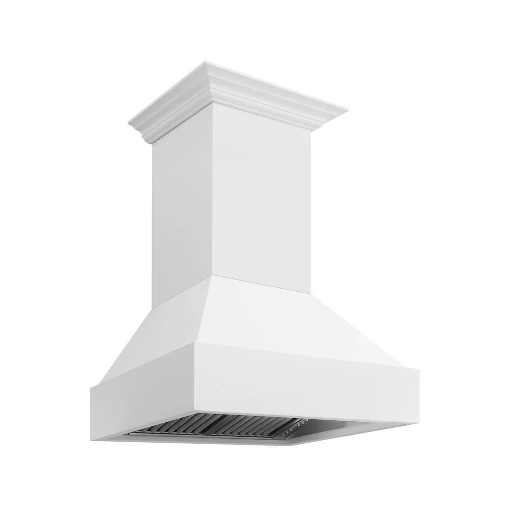 ZLINE 36 in. Wooden Wall Mount Range Hood in Rustic Bright White Finish (355WW-36) - Image 2